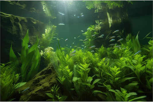 Aquarium Background Lush Aquatic Plants Seagrasses Terrarium Background Redwood Root Moss Tropical Style Green Underwater Plants Fish Tank Background Under The Sea Reptile Tank Backdrop 36x18in
