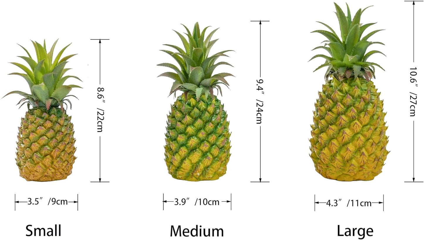 QIRMIZI 2 Pack Artificial Pineapple -Simulated Fruit Decoration, Lifelike Fake Fruit Model, Perfect for Home Decor, Kitchen, Party & Photography Prop – Realistic & Eco-Friendly,Green Large