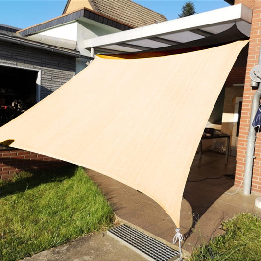 KANAGAWA 12'X14' Cream Custom Size Sun Shade Sail Rectangle UV Block Canopy Cover for Patio Backyard Lawn Garden Outdoor (Customized Available)
