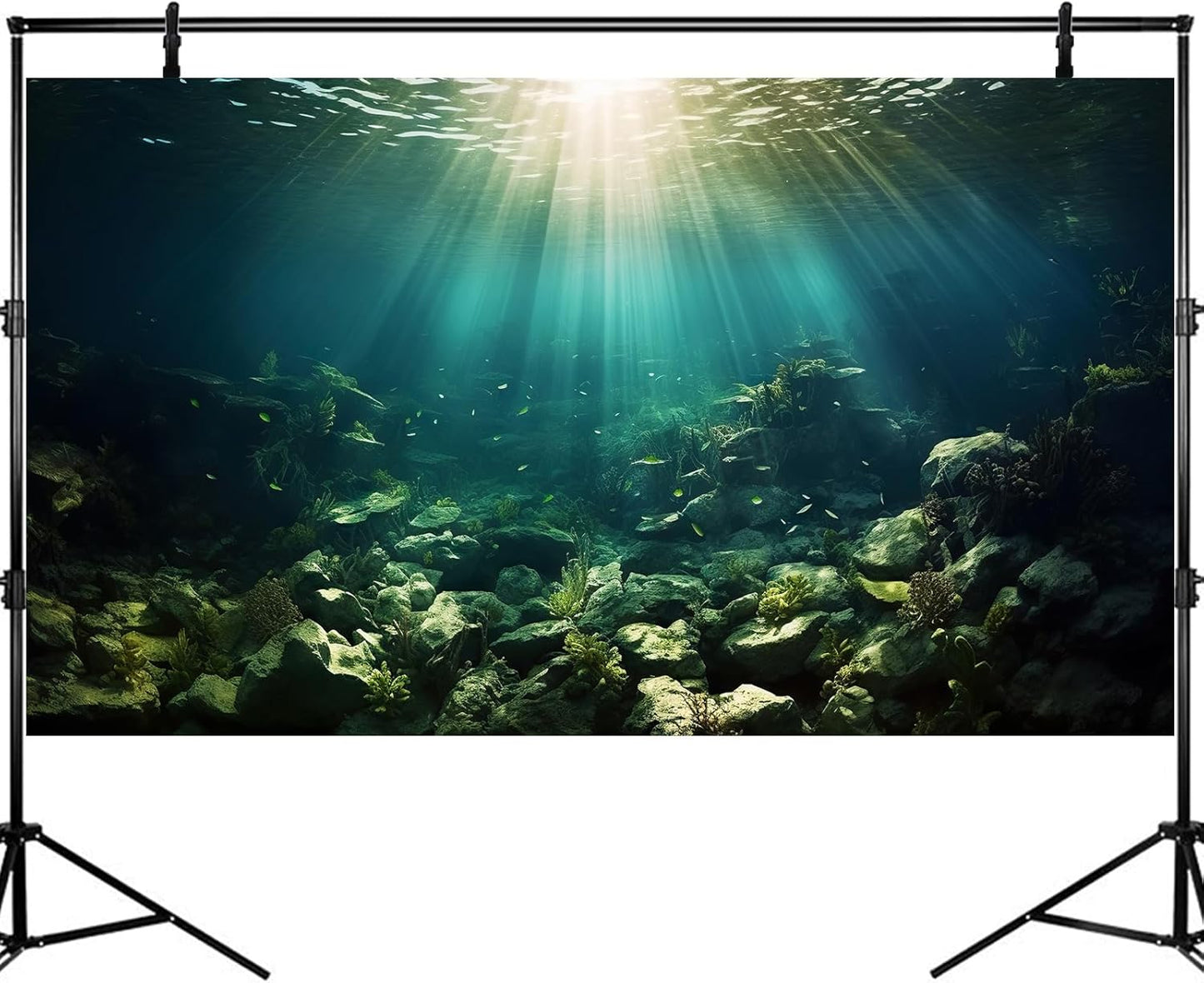 Deep Ocean Aquarium Background Under The Sea Fish Tank Background Underwater World Terrarium Backgrounds Ocean Floor Rock Aquatic Plants Aquarium Backdrop for Fish Tank Backgrounds Decors 48x20in