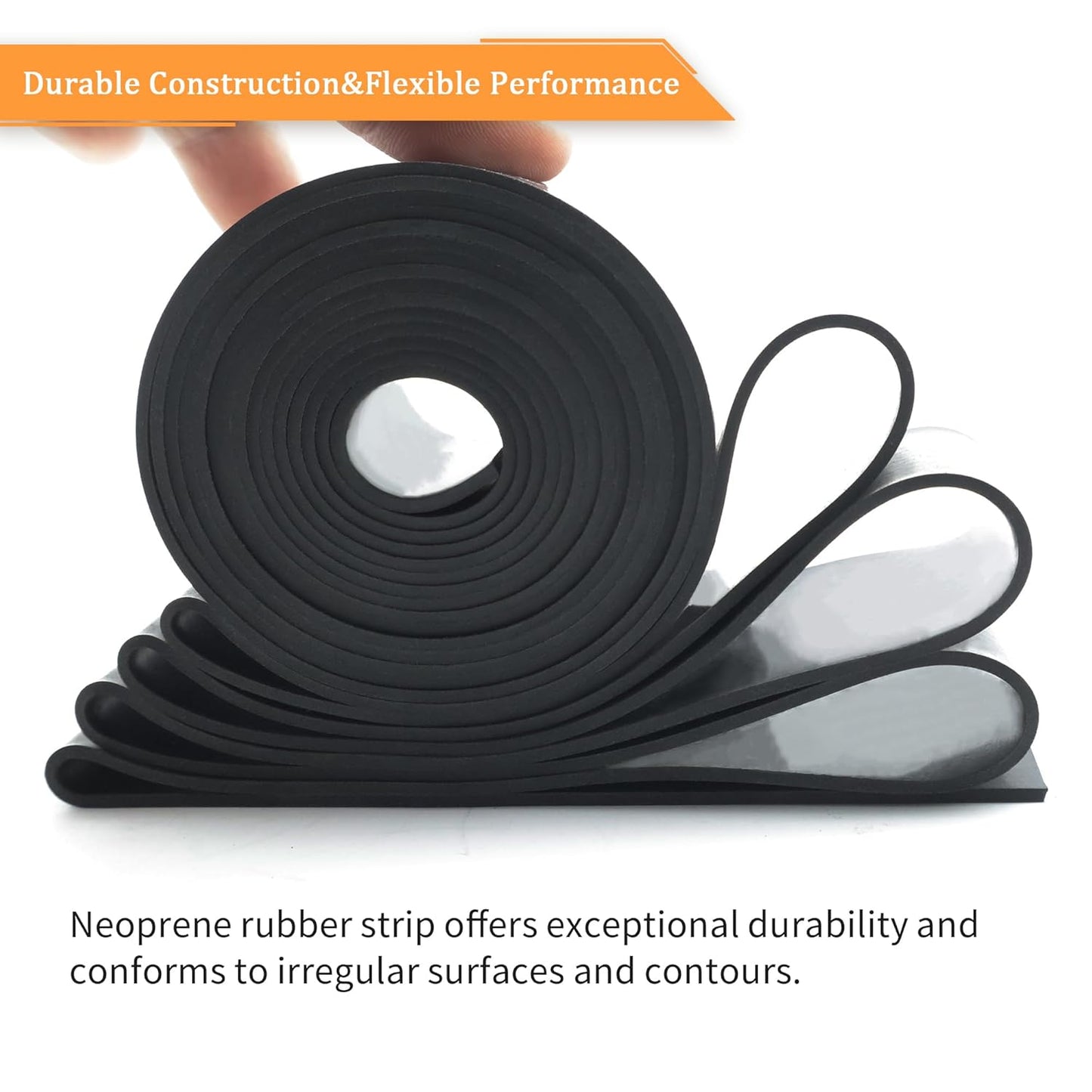 DOBTIM Neoprene Rubber Strips 1/16 (.062)" Thick X 2" Wide X 10'Long, Solid Rubber Rolls Use for Gaskets DIY Material, Supports, Leveling, Sealing, Bumpers, Abrasion, Flooring, Black
