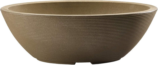Crescent Garden Delano Oval Planter Bowl, Succulent Garden, Unique Indoor/Outdoor Double-Walled Plant Bowl with Plug- Oval Shape - 30" L x 21" W x 10" H (Mocha)