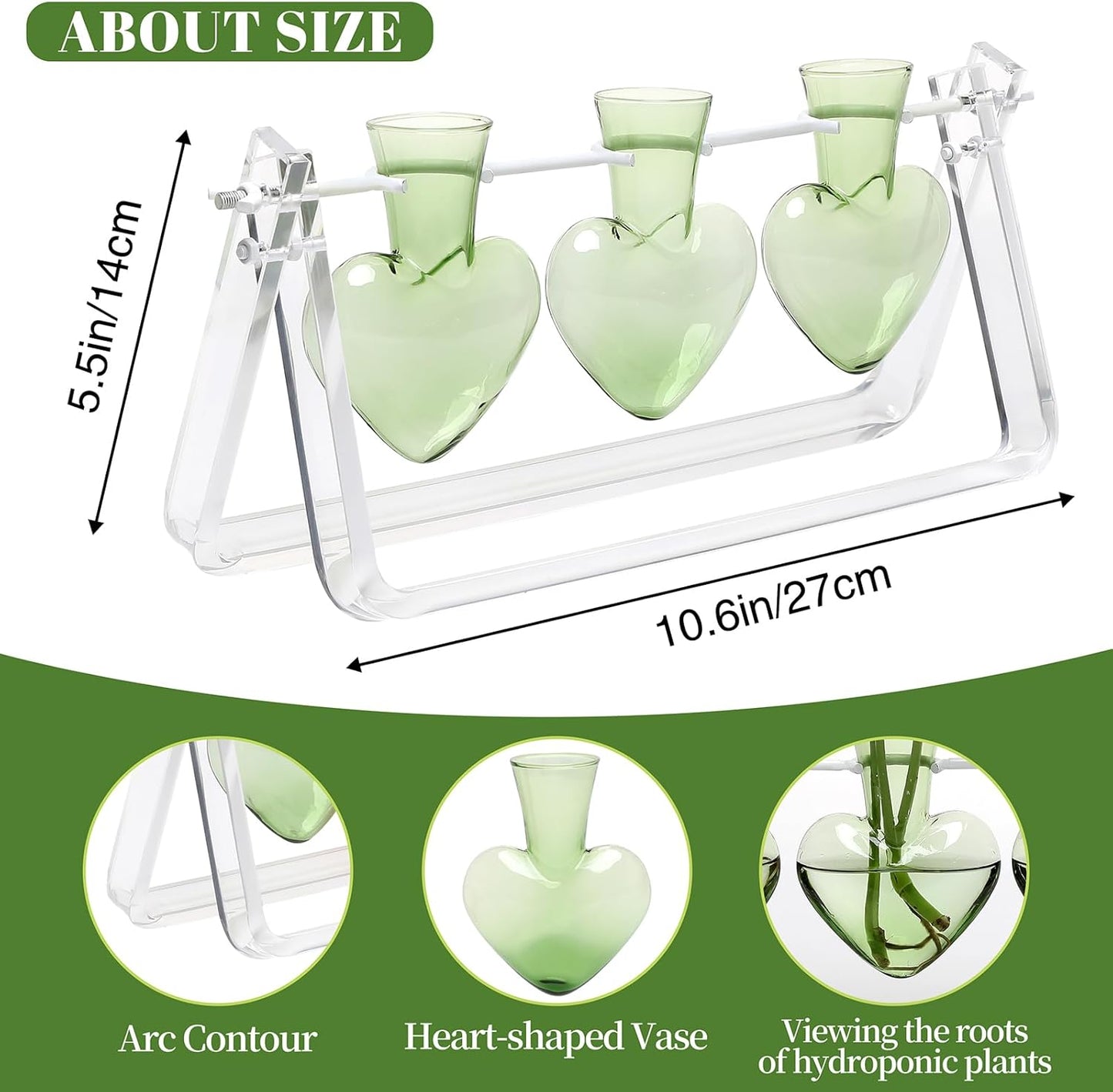 Plant Terrarium Propagation Stations with Wooden Stand Birthday Gifts for Women Plant Stand Indoor Office Home Decor