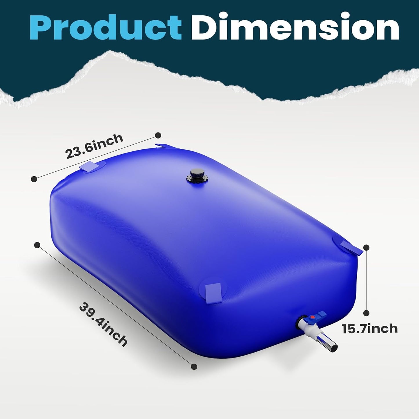Large Capacity Water Storage Bladder Containers, Bladder Tank for Drought Resistance, Fire Prevention, Emergency Water, Agricultural Irrigation Outdoor (240L/63Gal, Blue)
