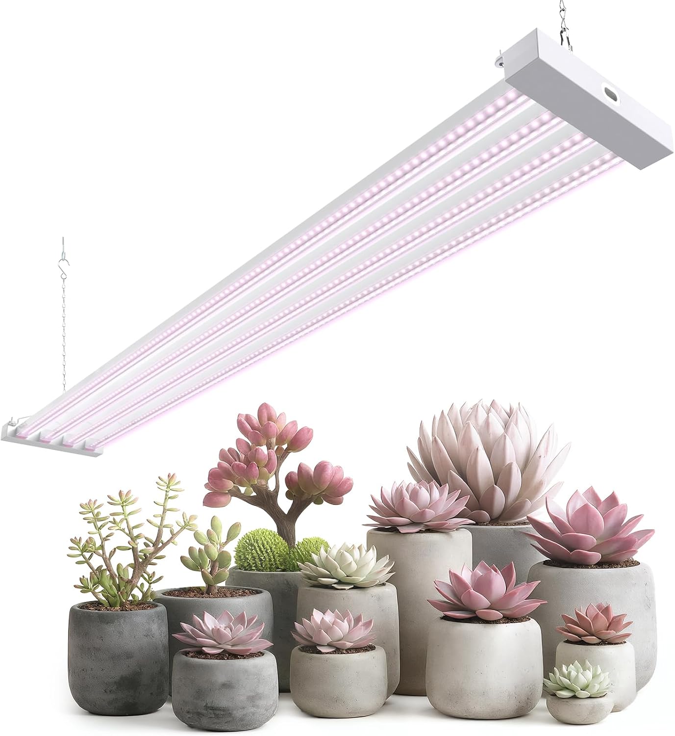 Barrina TX-L84 4FT LED Grow Light, 84W, 4 Panels Wider Coverage, Full Spectrum, High PPFD, Super Bright, Linkable, Hanging Fixture, Plant Stand with Grow Light for Indoor, Seeding, 1 Pack