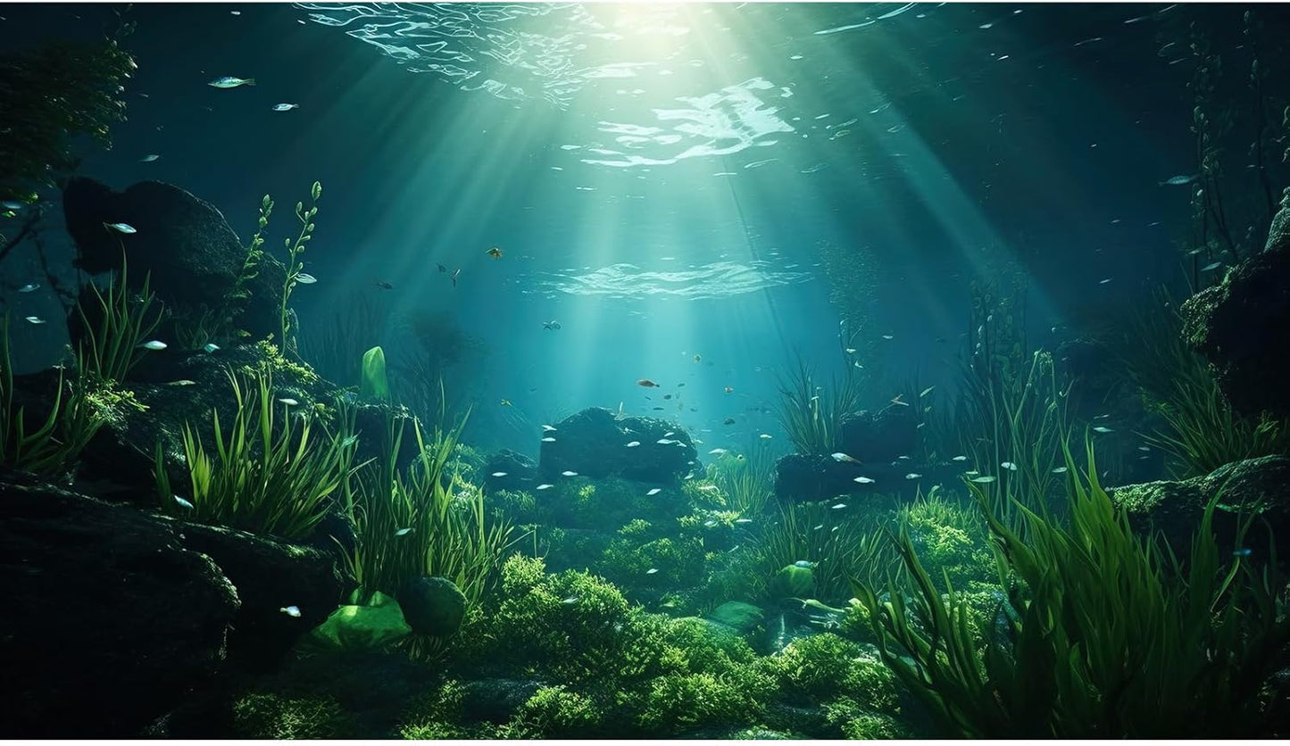 Underwater Fish Tank Background Under The Sea Aquarium Background Ocean Floor Aquatic Plants Fish Tank Backgrounds Deep Sea Sunray Tropical Aquarium Fish Reptile Tank Backgrounds 36x24in