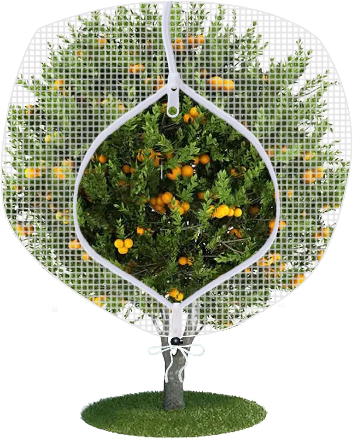Fruit Tree Netting Covers with Zipper to Protect from Squirrels and Birds Large Netting for Fruit Trees Net Protection, White, 10' x 10', 1 Pack