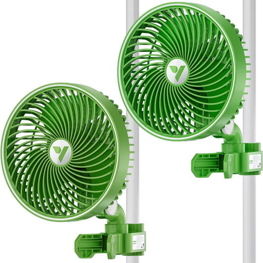 VIVOSUN 2-Pack AeroWave E6 Grow Tent Fan 6”, EC Motor, Smart Wifi Control, US Patented Auto Oscillating Clip fan, Weatherproof IP-54, Strong Airflow but Quiet for Hydroponic Ventilation Circulation