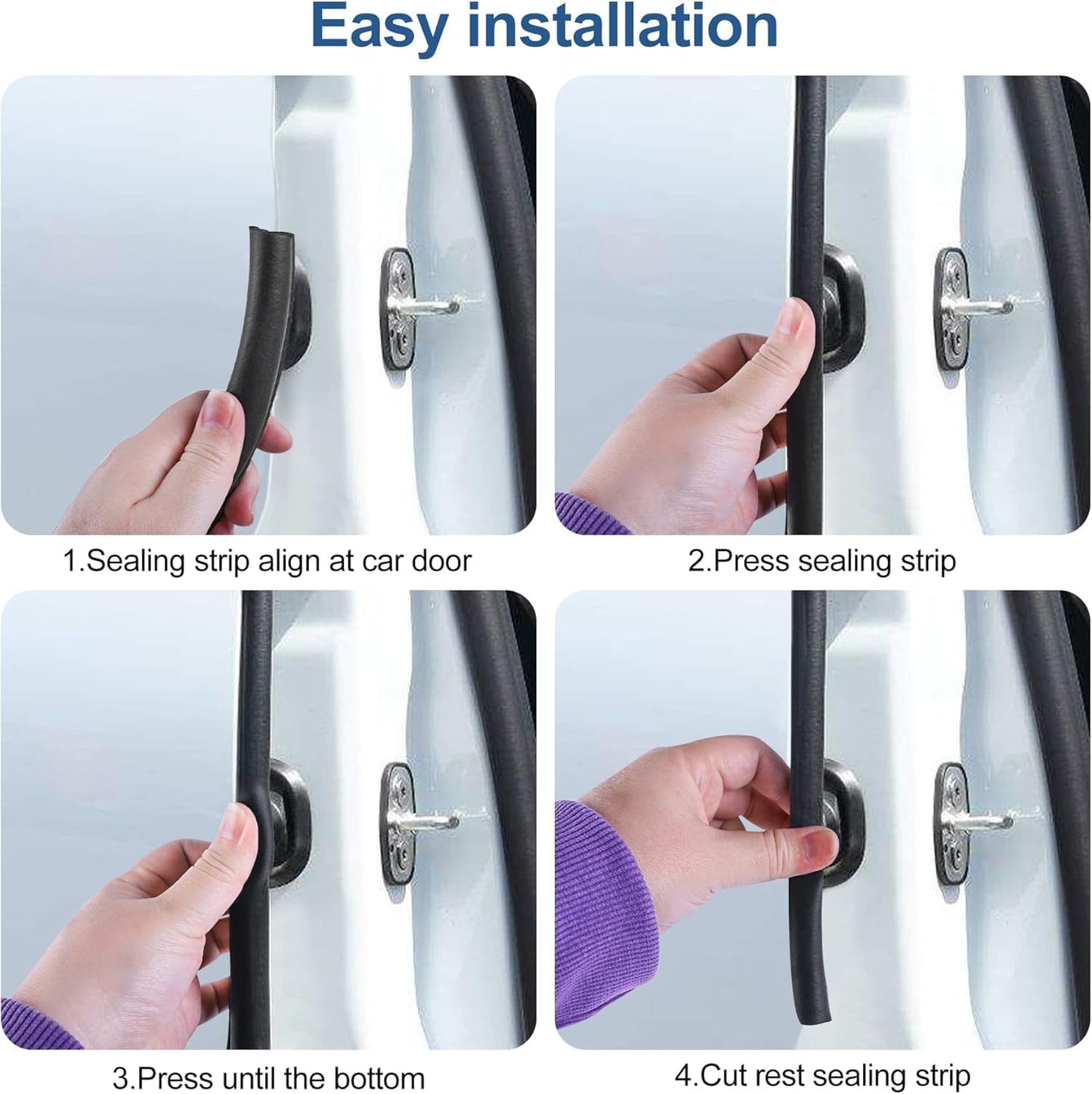 Automotive Door Weather Stripping 20Ft Car Door Rubber Edge Trim Seal Strip Gasket with Side Bulb for Car Bus Camper Boat RV Truck Doors