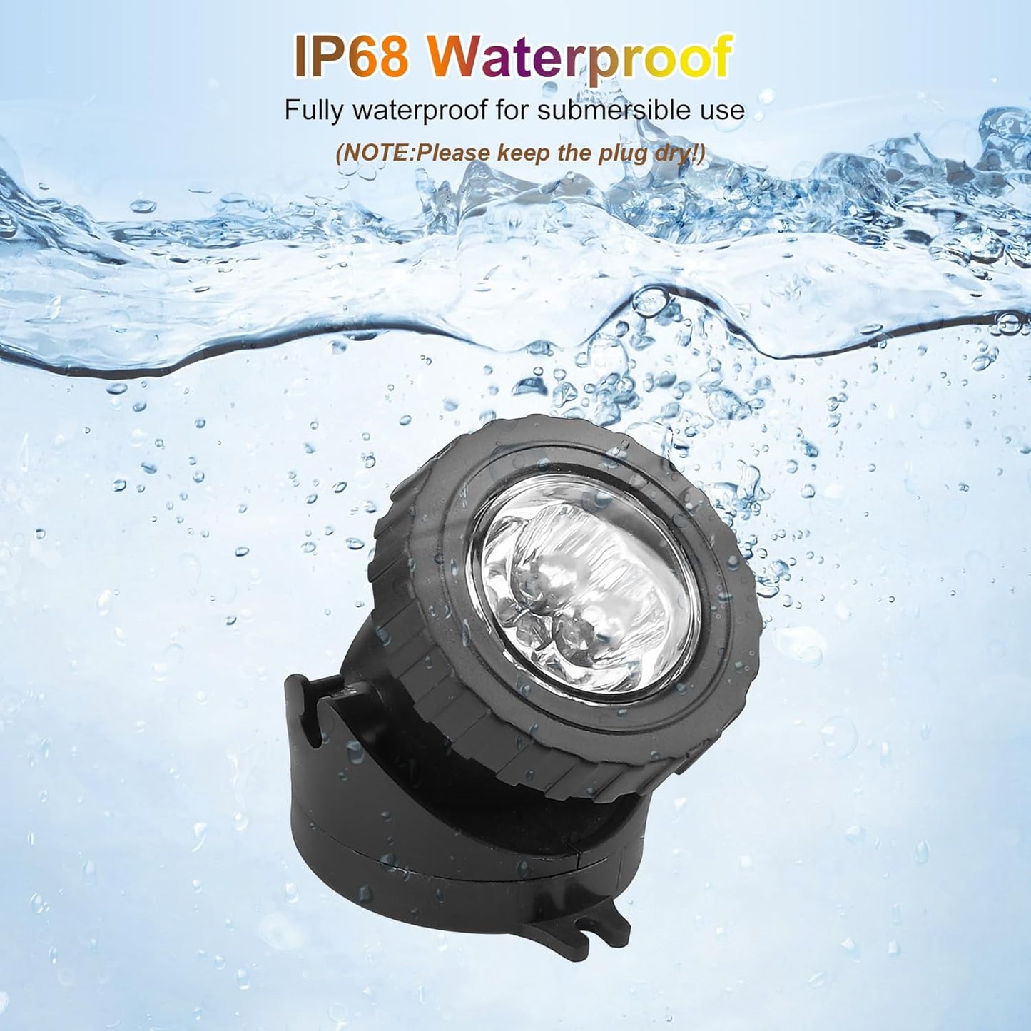 RGB Pond Lights with Timer, LED Underwater Submersible Colorful Landscape Spotlights, 98ft Remote Control IP68 Waterproof Fountain Lights for Fish Aquarium Tank Garden Yard Pool (Set of 4)
