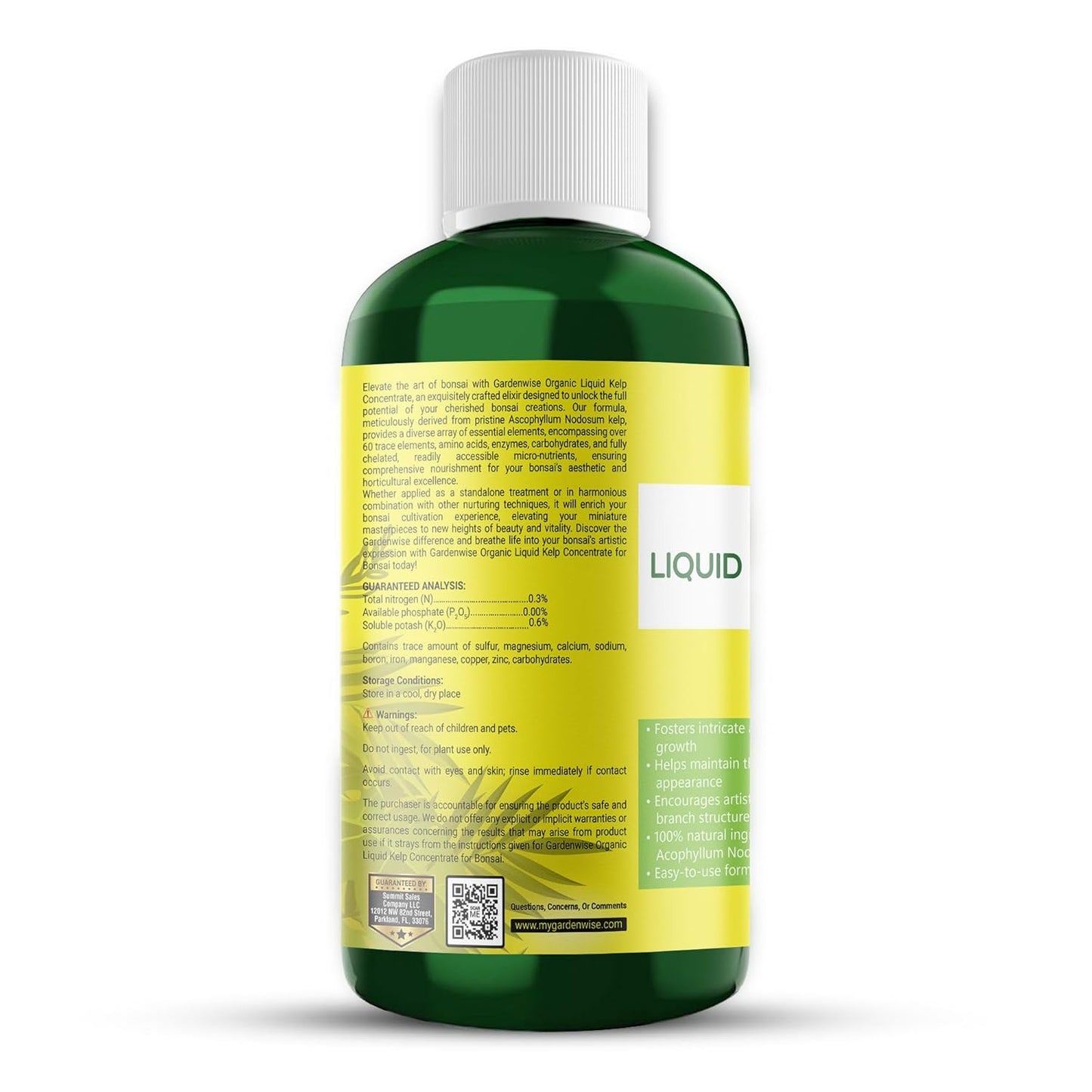 Organic Premium Seaweed Fertilizer for All Bonsai - Liquid Kelp Plant Food - Nutrient-Rich Liquid Plant Food & Soil Enhancer for Growth Control (16 OZ)