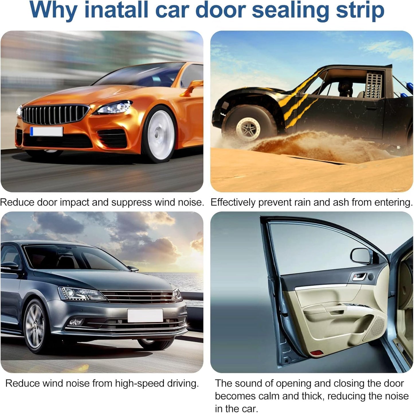 Automotive Door Weather Stripping 30Ft Car Door Rubber Edge Trim Seal Strip Gasket with Side Bulb for Car Bus Camper Boat RV Truck Doors