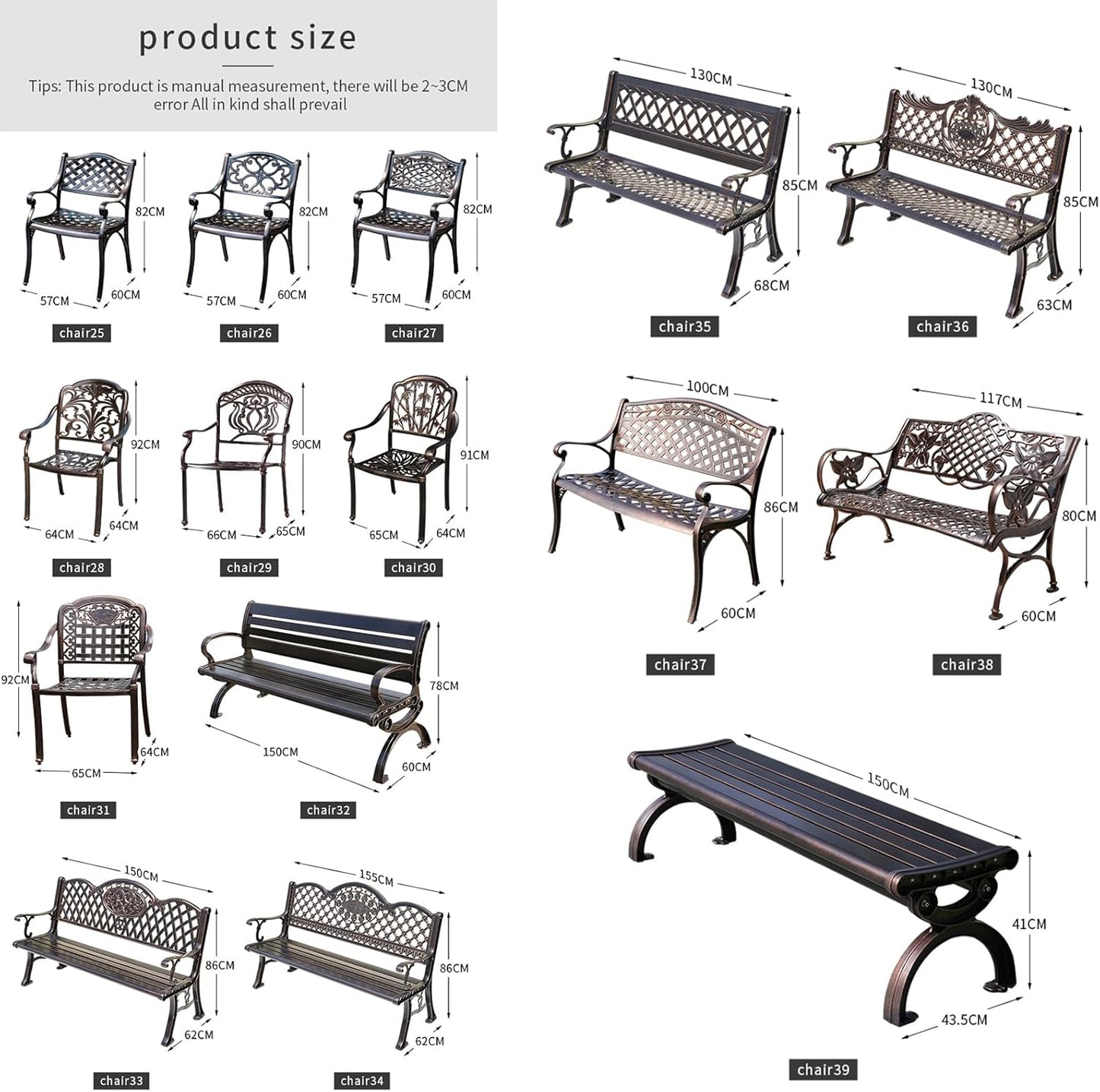 Outdoor Dining Chair Cast Aluminum Patio Chairs Set of 2 All-Weather Patio Dining Chair with Adjustable Feet for Backyard Garden (Violet Chair)