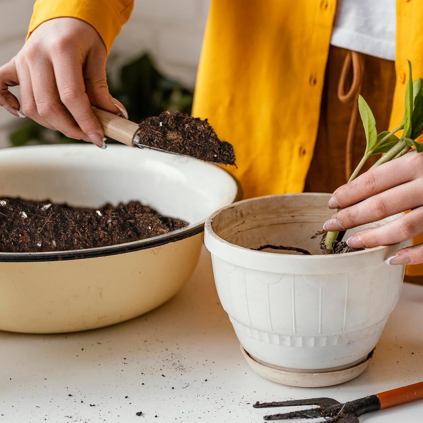 Potting Soil Mix 4qt for Indoor Plants, Organic Houseplant Soil Well Draining Dirt Ready to Use, Fit for House Plant Like Pothos, Philodendron, Monstera, African Violet