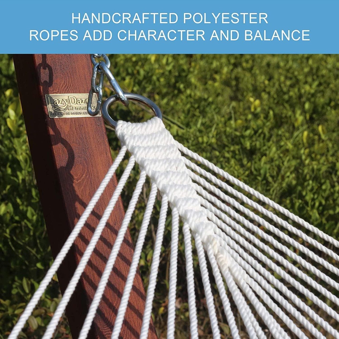 Lazy Daze Hammocks 12FT Quilted Fabric Hammock with Pillow, Double 2 Person Hammock with Spreader Bar for Outdoor Outside Patio Garden Yard HMQF-001GF