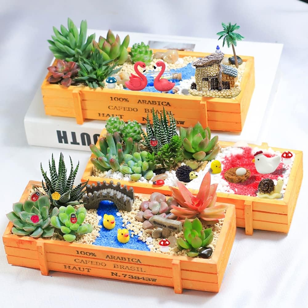 Dracarys Selected 50 Pieces Fairy Garden Accessories, Animals, Miniature Figurines, Micro Landscape Ornaments Kit, DIY, Environmental Resin