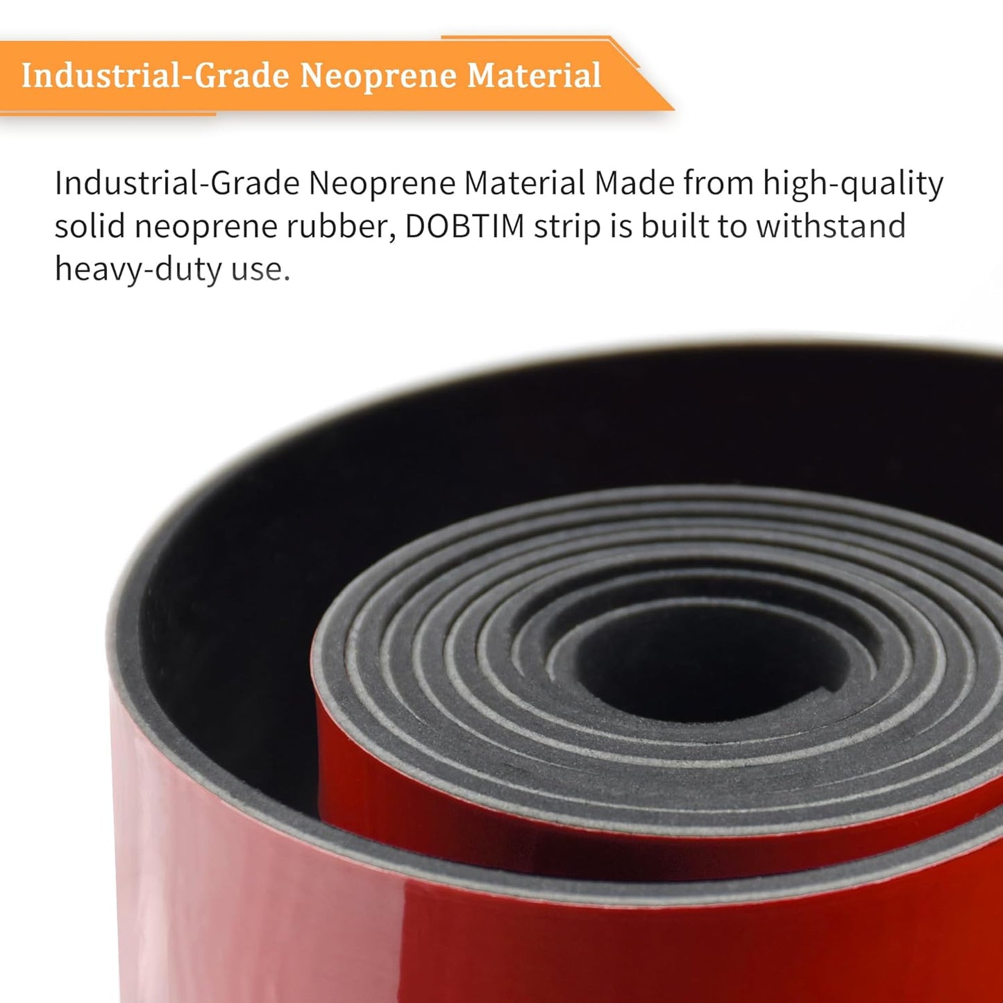 DOBTIM Solid Neoprene Rubber Strips with Adhesive Backing 1/16 (.062)" Thick x 1" Wide x 10' Long, Self Adhesive Rubber Sheets, Rolls & Strips for DIY Gaskets Crafts Pads Seals Warehouse Flooring