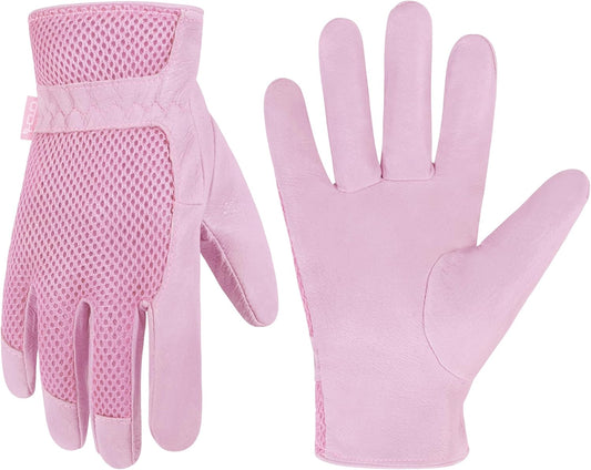 HANDLANDY Women Safety Work Gloves Utility Touch Screen Working Grip Glove for Yardwork Gardening Breathable Mechanic Gloves