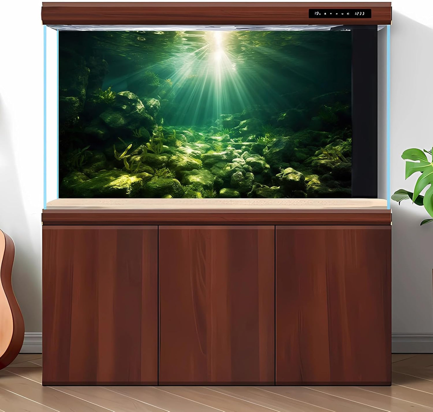 Underwater Sunray Aquarium Background Deep Ocean Rock Cave Fish Tank Background Under The Sea Coral Reef Aquarium Backgrounds Ocean Floor Tropical Fish Terrarium Backgrounds 48x20in