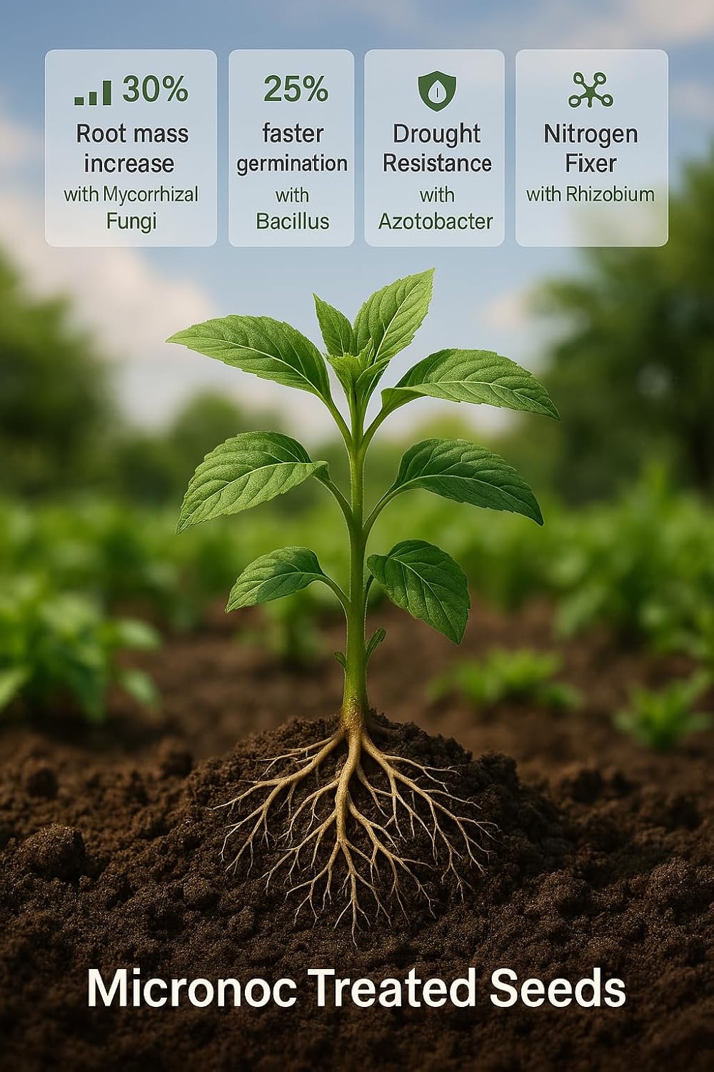 Seed Inoculant - Organic Fertilizer for Soil Health and Strong Germination - Beneficial Microbial Seed Inoculant (5lbs)