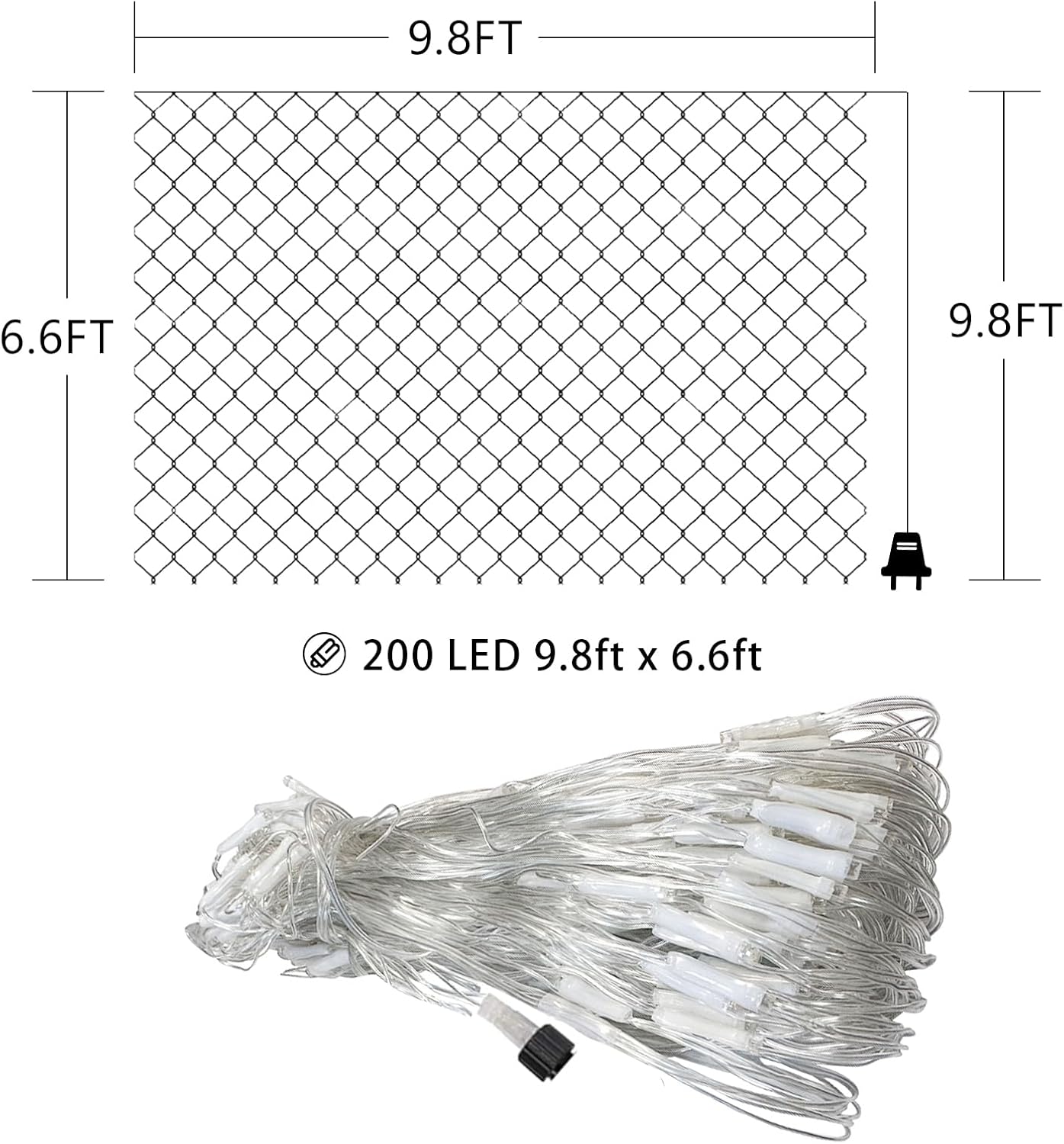 HeKation Halloween Net Lights Outdoor, Purple Halloween Net Mesh Lights 200 Led Bulbs Waterproof, for Indoor, Curtain, Tree, Bush, Party, Wedding, Fairy, Wall(9.8'x6.6', Plug in)