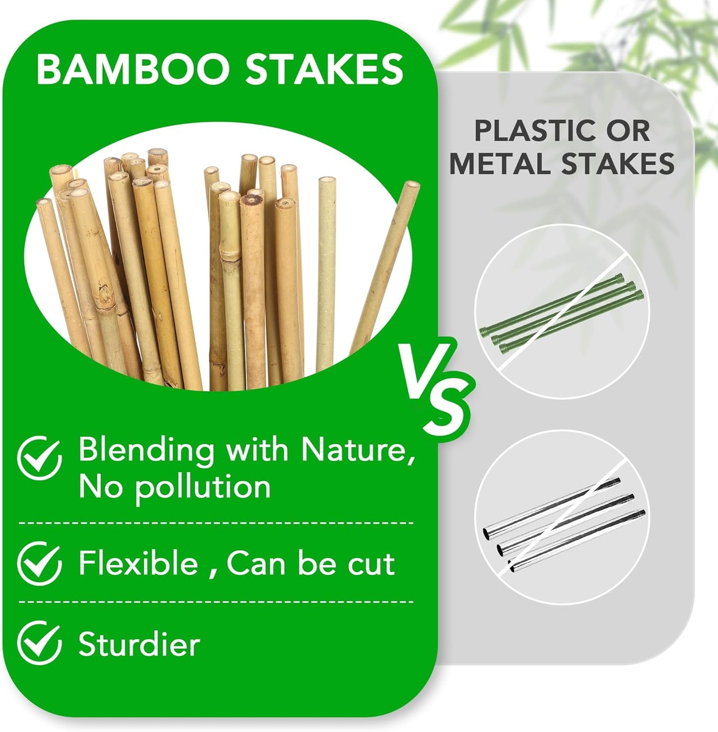 SWANGSA 55 Pack Bamboo Stakes for Plant 3 Feet, Bamboo Sticks for Garden Plant Support Stakes Poles for Tomatoes, Beans, Flowers, Potted Plants, Indoor and Outdoor Climbing Plants