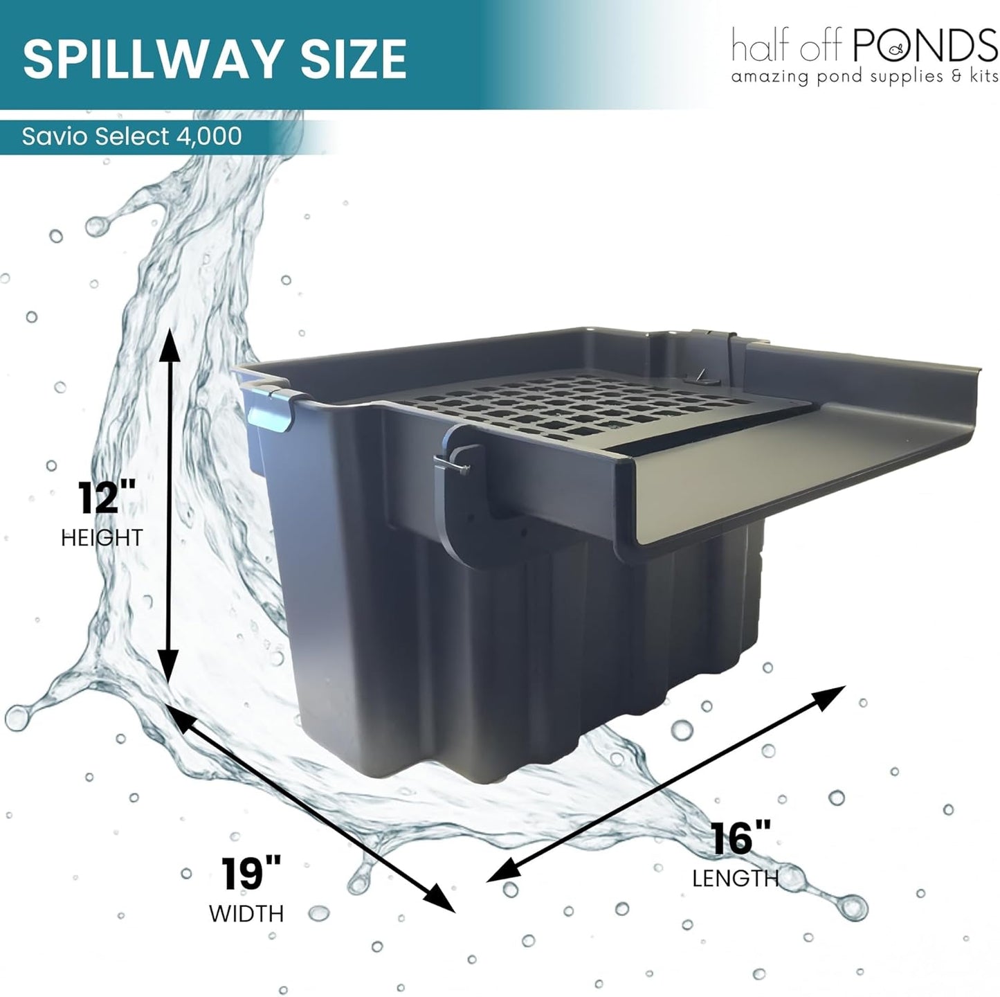 HALF OFF PONDS Savio Select 4,000 GPH Submersible Pump Pond Kit with 15' x 15' EPDM Rubber Pond Liner, UV Clarifier for Water Garden & Koi Pond