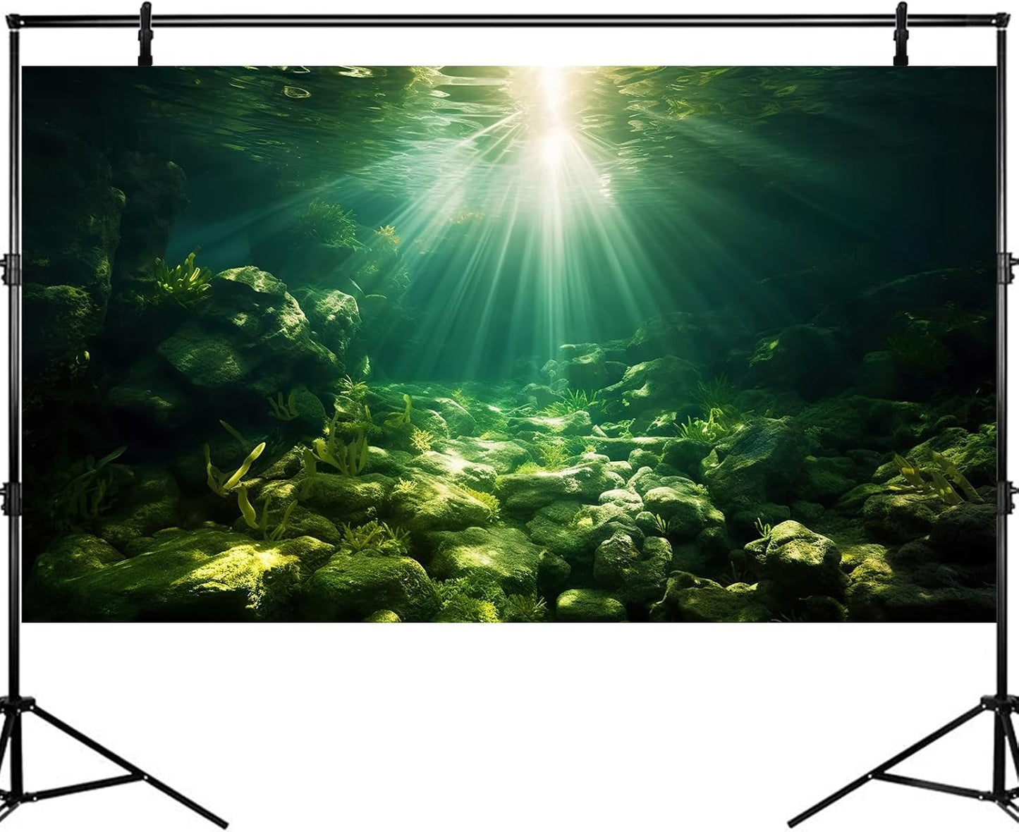 Underwater Sunray Aquarium Background Deep Ocean Rock Cave Fish Tank Background Under The Sea Coral Reef Aquarium Backgrounds Ocean Floor Tropical Fish Terrarium Backgrounds 60x24in