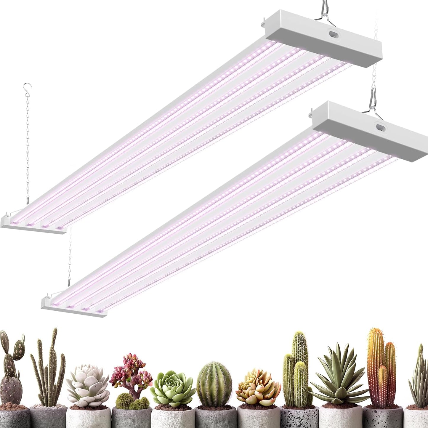 Barrina TX-L84 4FT Grow Light, 168W (2 x 84W), 4 LED Panels Wider Coverage, Full Spectrum, High PPFD, Linkable, Hanging Fixture, Plant Stand with Grow Light for Indoor, Seeding, Vegetable, 2 Packs