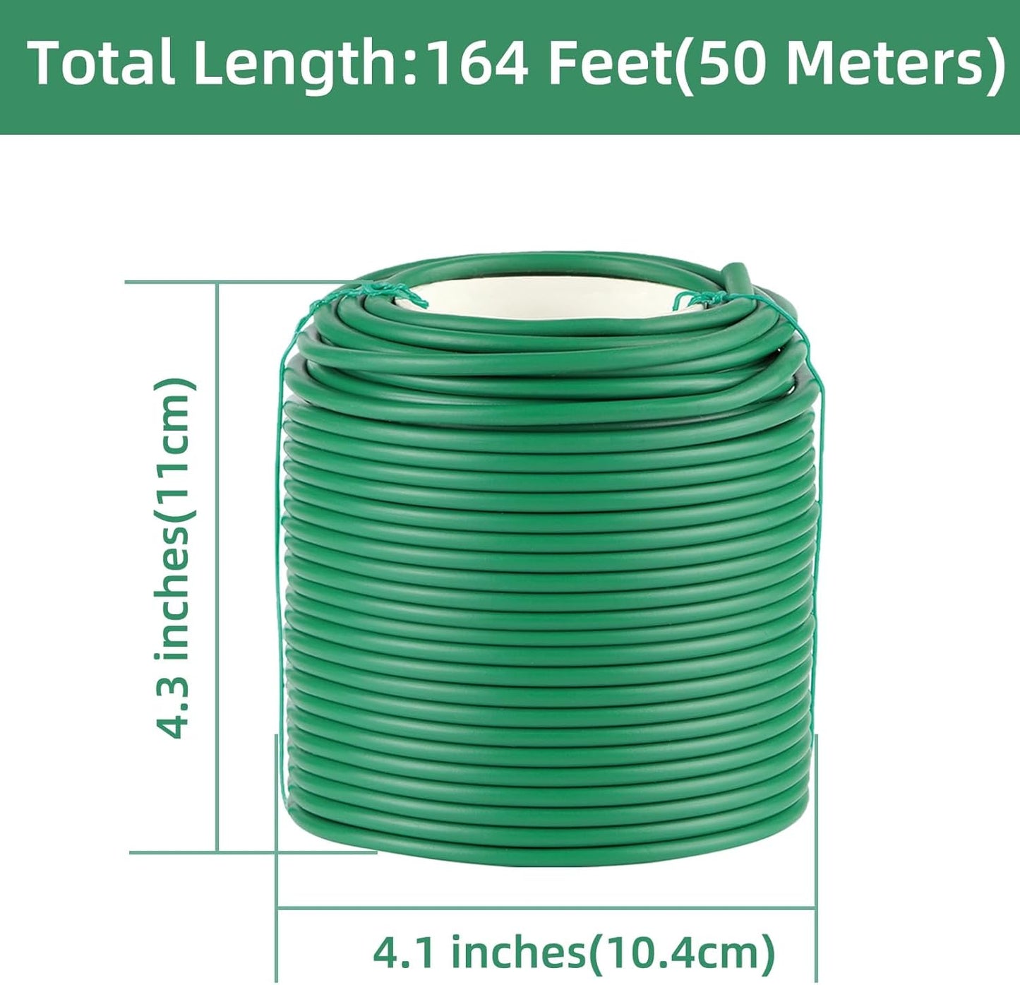 Soft Plant Ties, 164FT Green Garden Wire, Flexible Garden Twist for Climbing Plants, Tomatoes, Outdoor Plants, Vegetables, Flowers, Roses Plant Support (Diameter - 3.5MM)