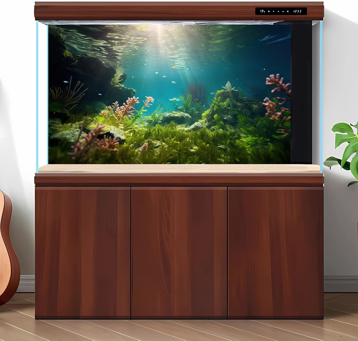 Ocean Floor Fish Tank Background Under The Sea Aquarium Background Underwater Aquatic Plants Sunray Terrarium Backgrounds Deep Sea Rock Tropical Aquarium Fish Tank Backgrounds Decors 36x20in