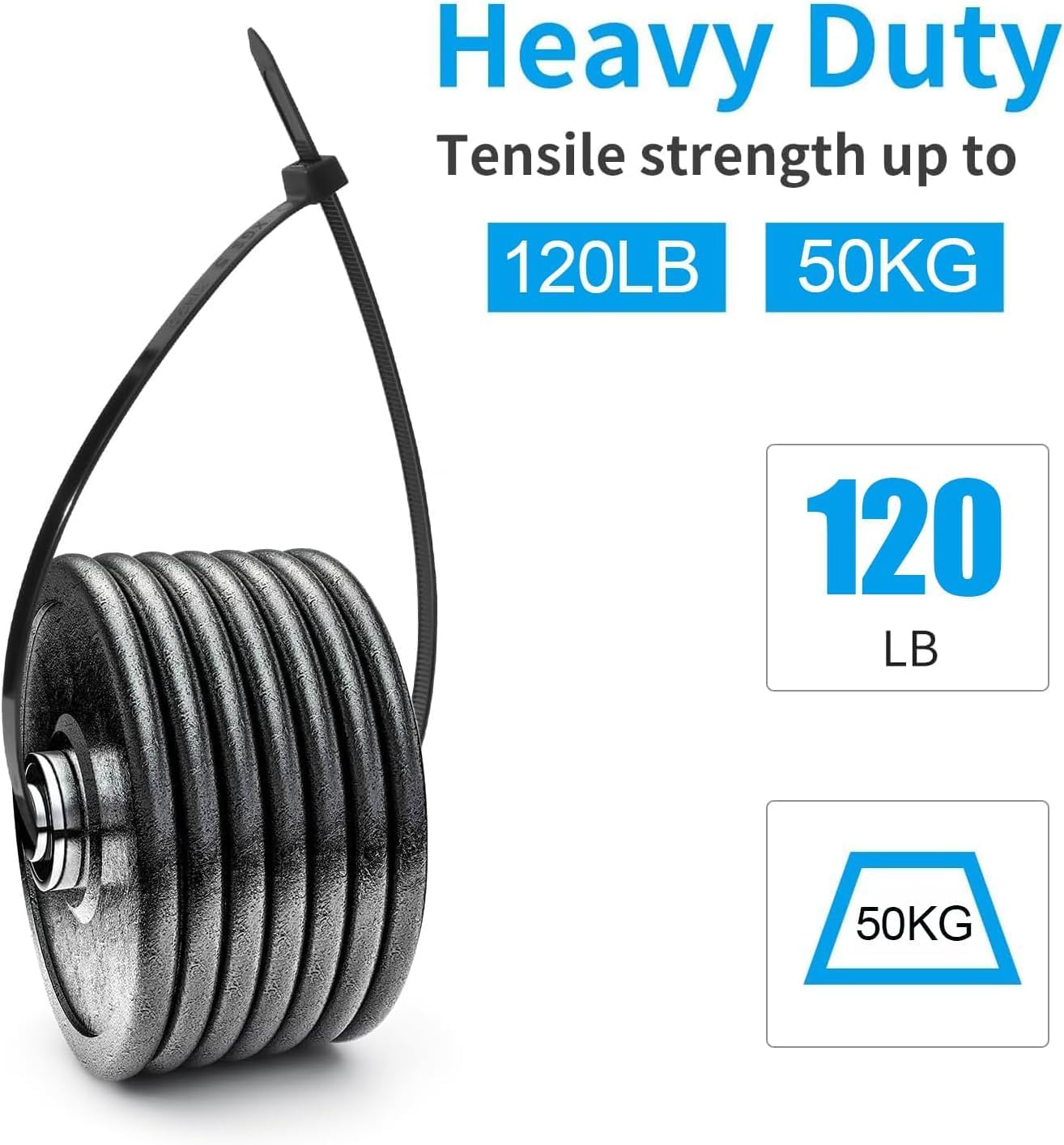 XINGO 12 Inch Green Zip Ties Heavy Duty 100 Pack, 120 LBS Tensile Strength, Premium Nylon Cable Wire Ties, Self-locking Plastic Ties for Indoor and Outdoor Use