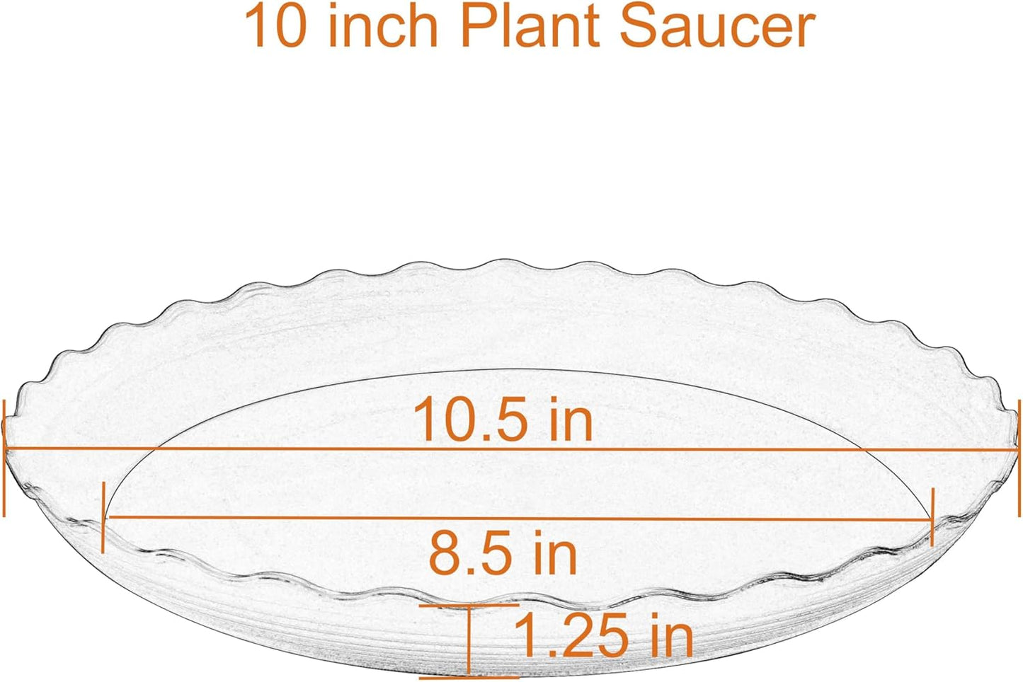 6 Pack Plant Saucer 10 inch, Heavy Duty Plastic Plant Saucers, Durable Plant Tray for Pots, Flower Saucers for Indoors, Plant Pot Saucers, Trays for Planter (Beige)