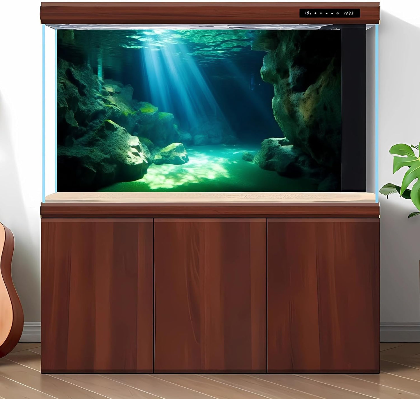 Underwater Fish Tank Background Under The Sea Cave Style Aquarium Background Ocean Floor Cave Sunlight Fish Tank Backdrop Tropical Fish Aquarium Terrarium Backgrounds Decorations 72x18in