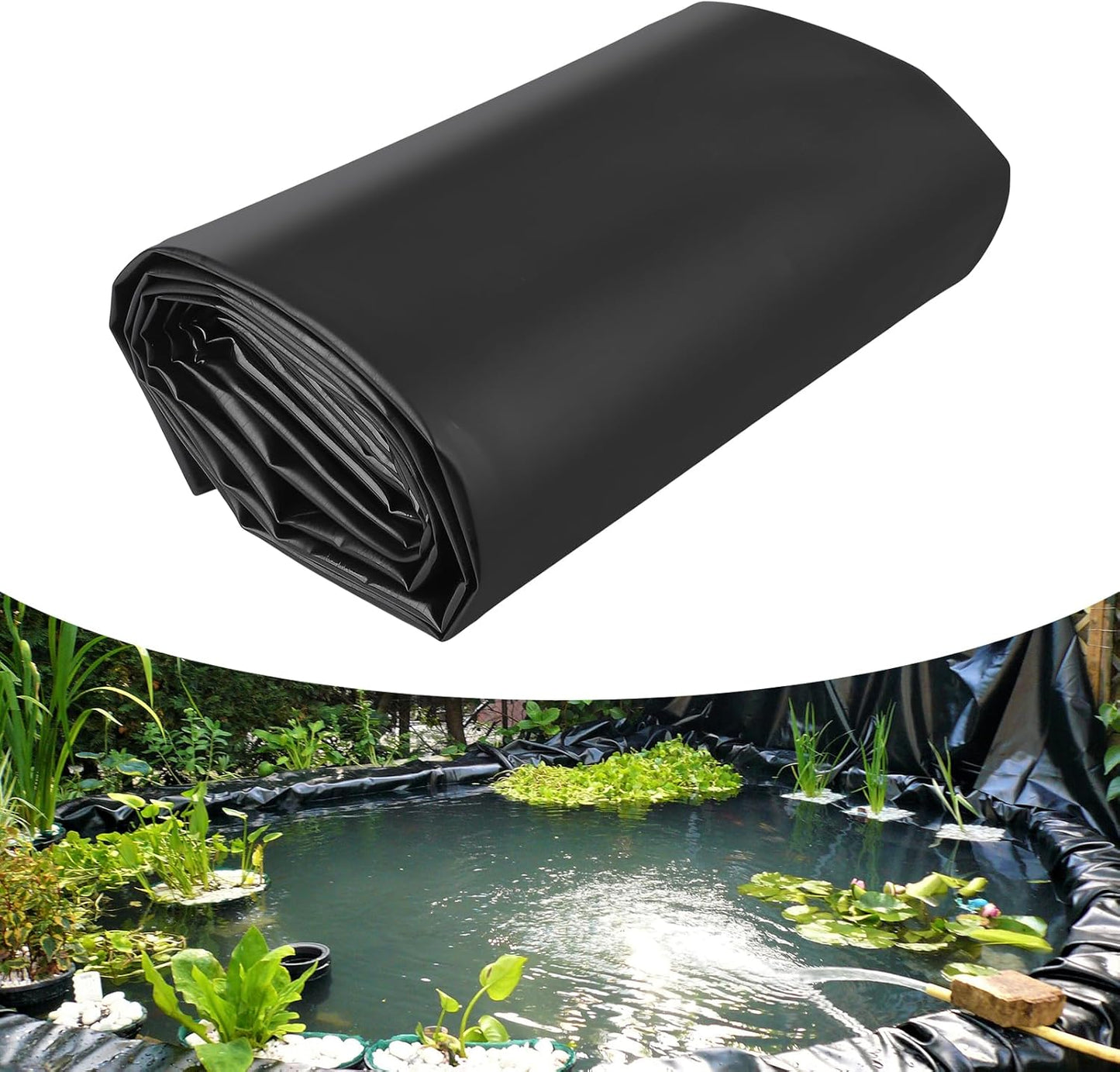 45 Mil EPDM Pond Liner 10x15ft - Fish-Safe Rubber for Outdoor Ponds, Waterfalls, Koi Fish Ponds, Landscaping - Puncture Resistant, UV Proofs, Durable, Flexible Water Barrier