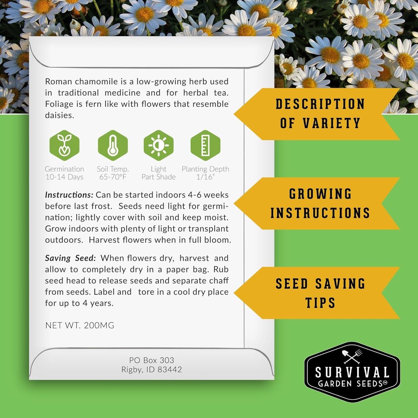 Medicinal Herb Seeds for Planting | 18 Seed Variety Pack of Heirloom, Non-GMO Herbs – Herbal Teas, Tinctures & Home Apothecary Garden Kit – Survival Garden Seeds