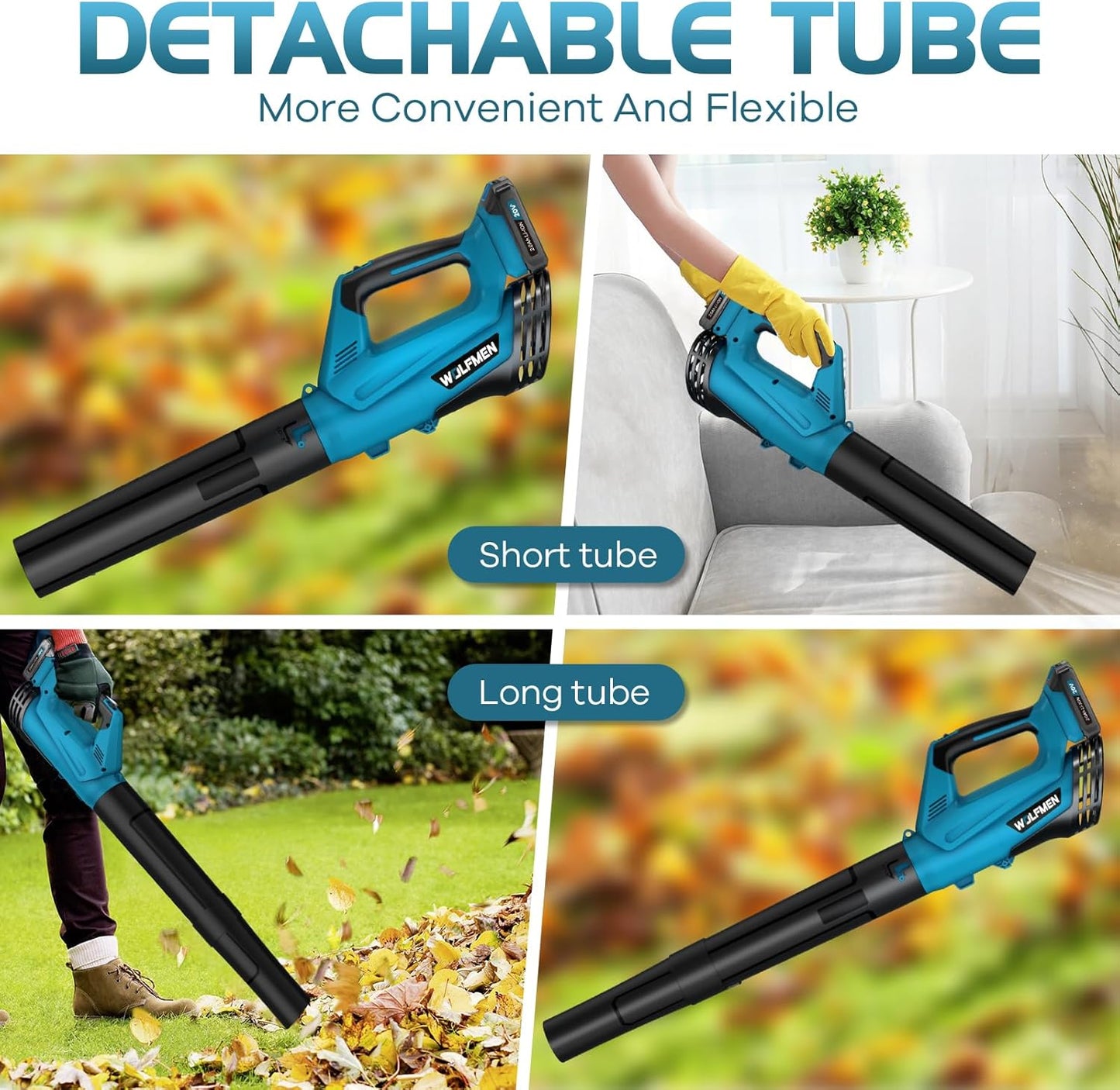Leaf Blower, Electric Cordless Leaf Blower with 2 Batteries and Charger, 2 Speed Mode, Lightweight Leaf Blowers for Blowing Leaves, Lawn Care, Patio Cleaning and Dust