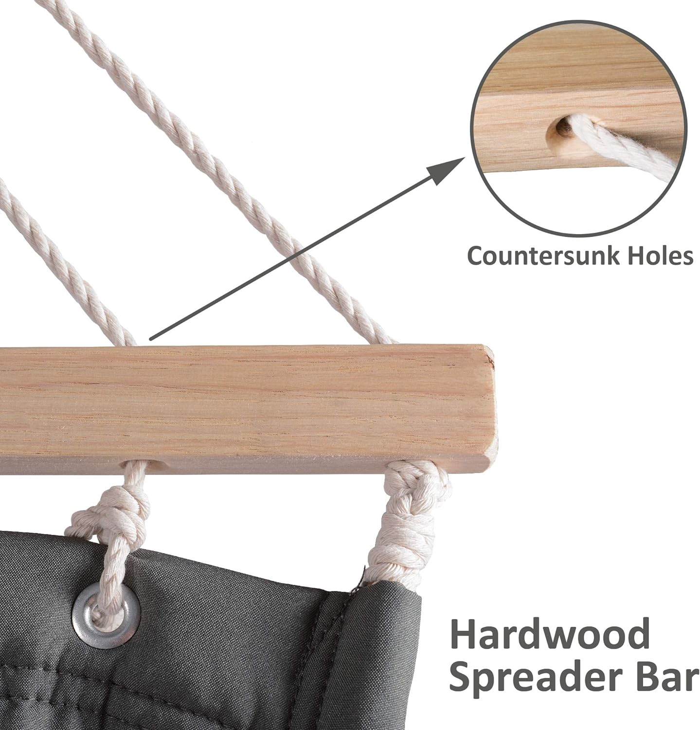 SUNCREAT Heavy Duty Hanging Tree Hammock, 475 lbs Capacity, Two Person Hammock with Large Soft Pillow, Tree Hooks, Gray