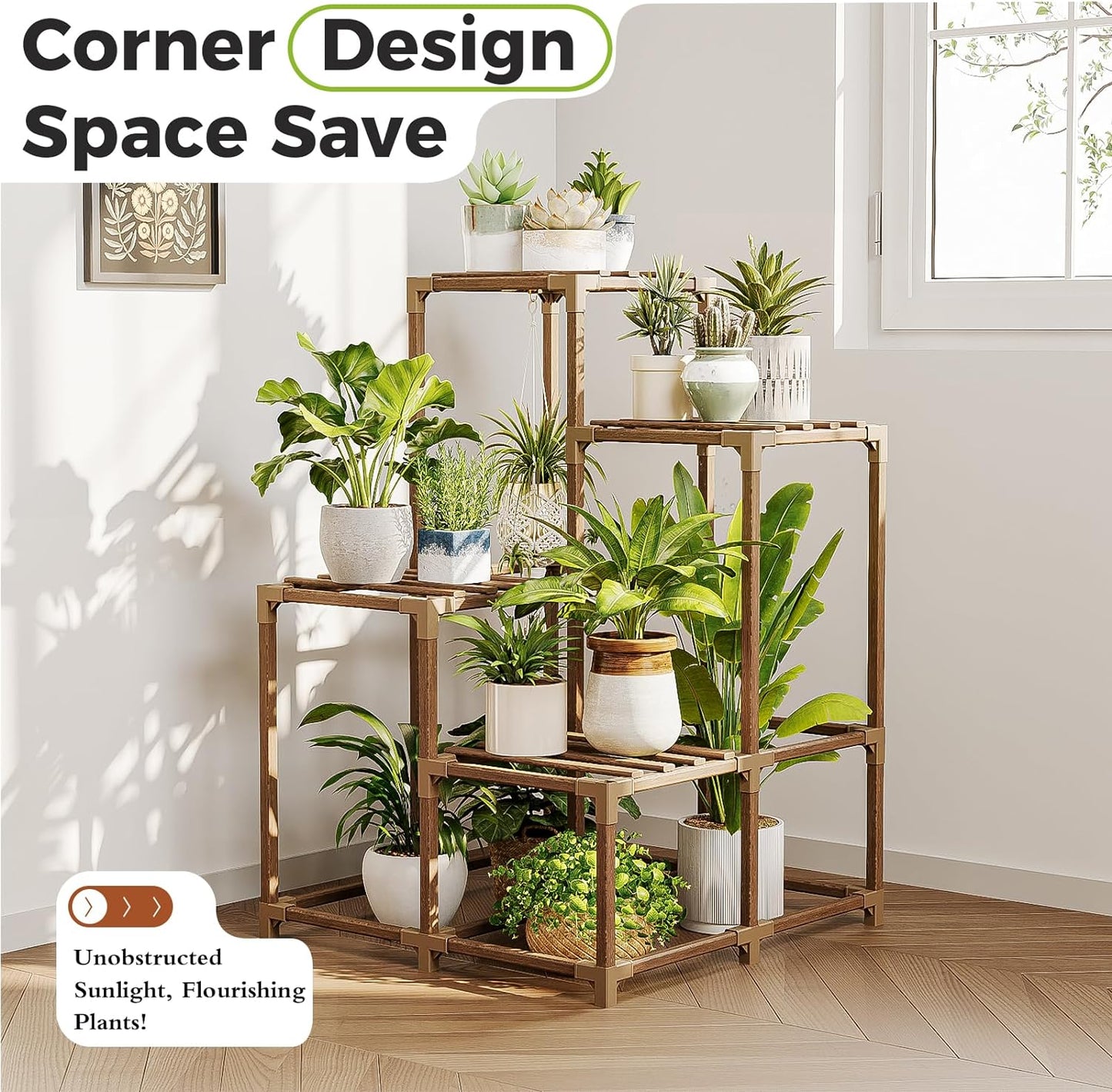 Bamworld plant stand indoor, brown