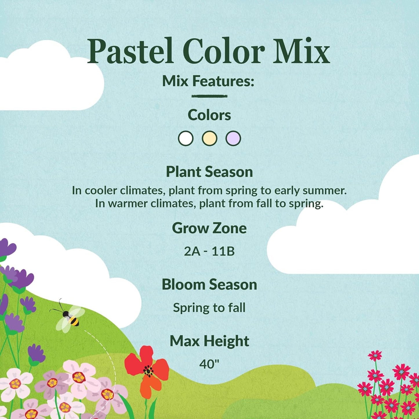 Ferry-Morse Pastel Color Mix Bulk Flower Seeds, 1lb