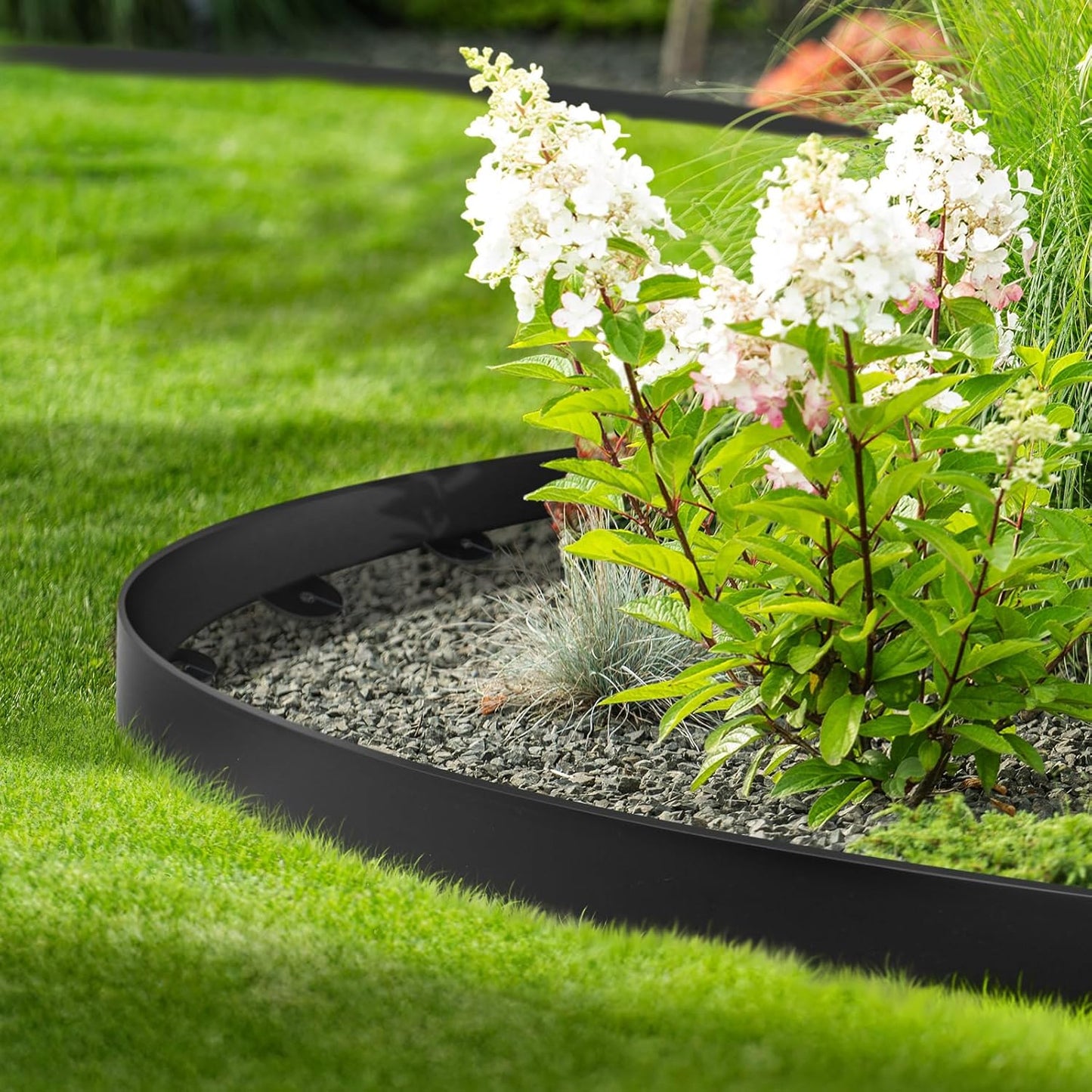Landscape Edging, 2.0" x 100' Plastic Garden Edging with 120 Pcs Metal Spikes, Flexible Garden Border for Lawn, Landscaping, Flower Beds