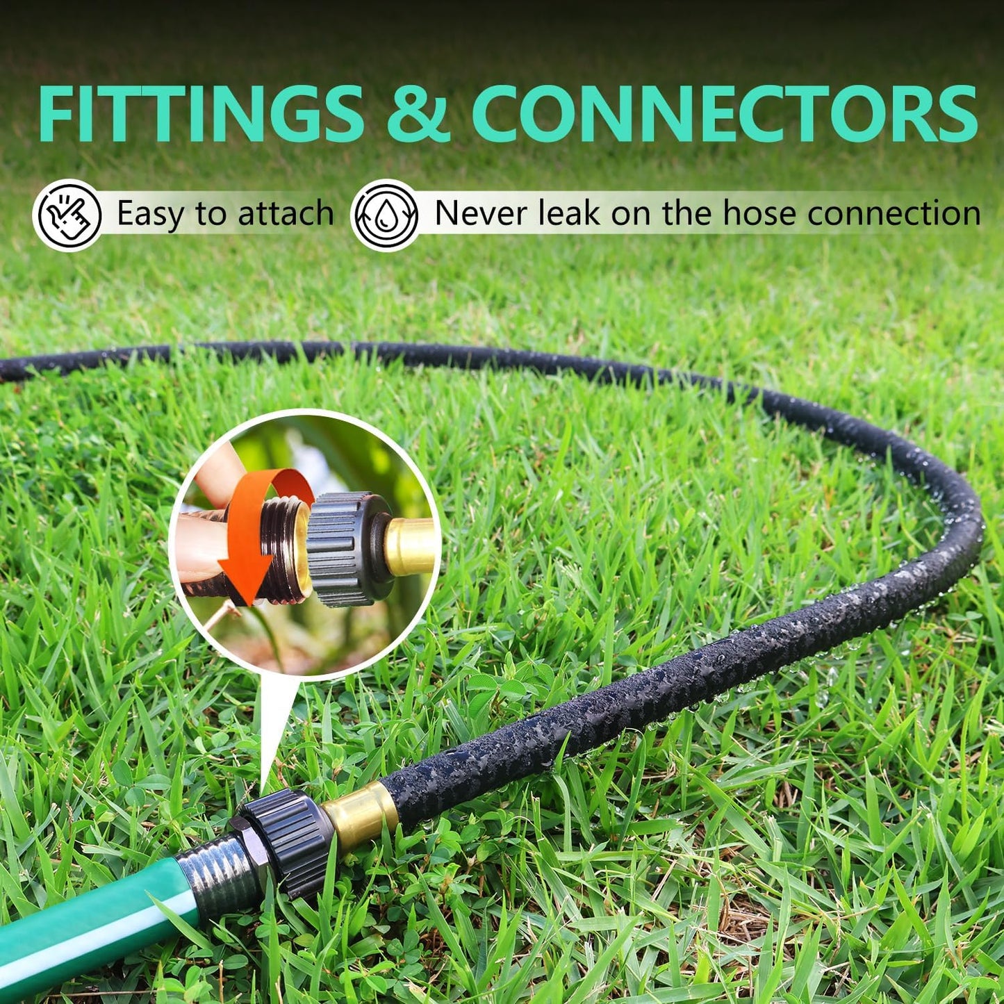 1/2’’ Soaker Hose 100 Ft for Garden Beds, Heavy Duty Soaker Hoses for Garden 100 Ft for Water Saving, DIY Garden Soaker Hose 100 Ft Drip Hoses with Kit for Hose Irrigation System (100 feet)