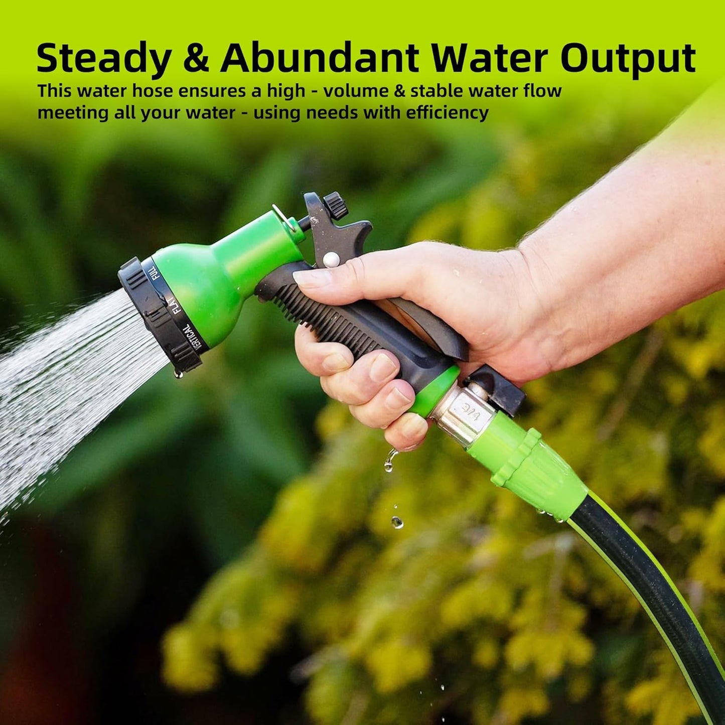 Worth Leader Garden Hose 3/4 in. x 100 ft. -No Kink, Flexible, Leakproof, Male/Female, 500PSI Burst -Heavy Duty Durable 5 Layers PVC Rubber Lightweight Water Pipe for Gardening, Agriculture&Lawn Care