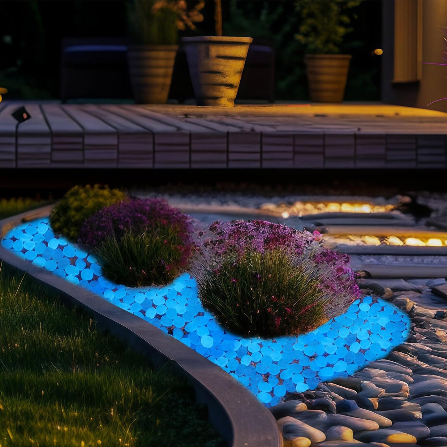 Glow in The Dark Fish Tank Rocks,Glowing Rocks Stones Resin Glow in Dark Pebbles for Outdoor Garden, Fish Tank, Aquarium, Landscaping,Driveway Decoration,White 2.2 Lb