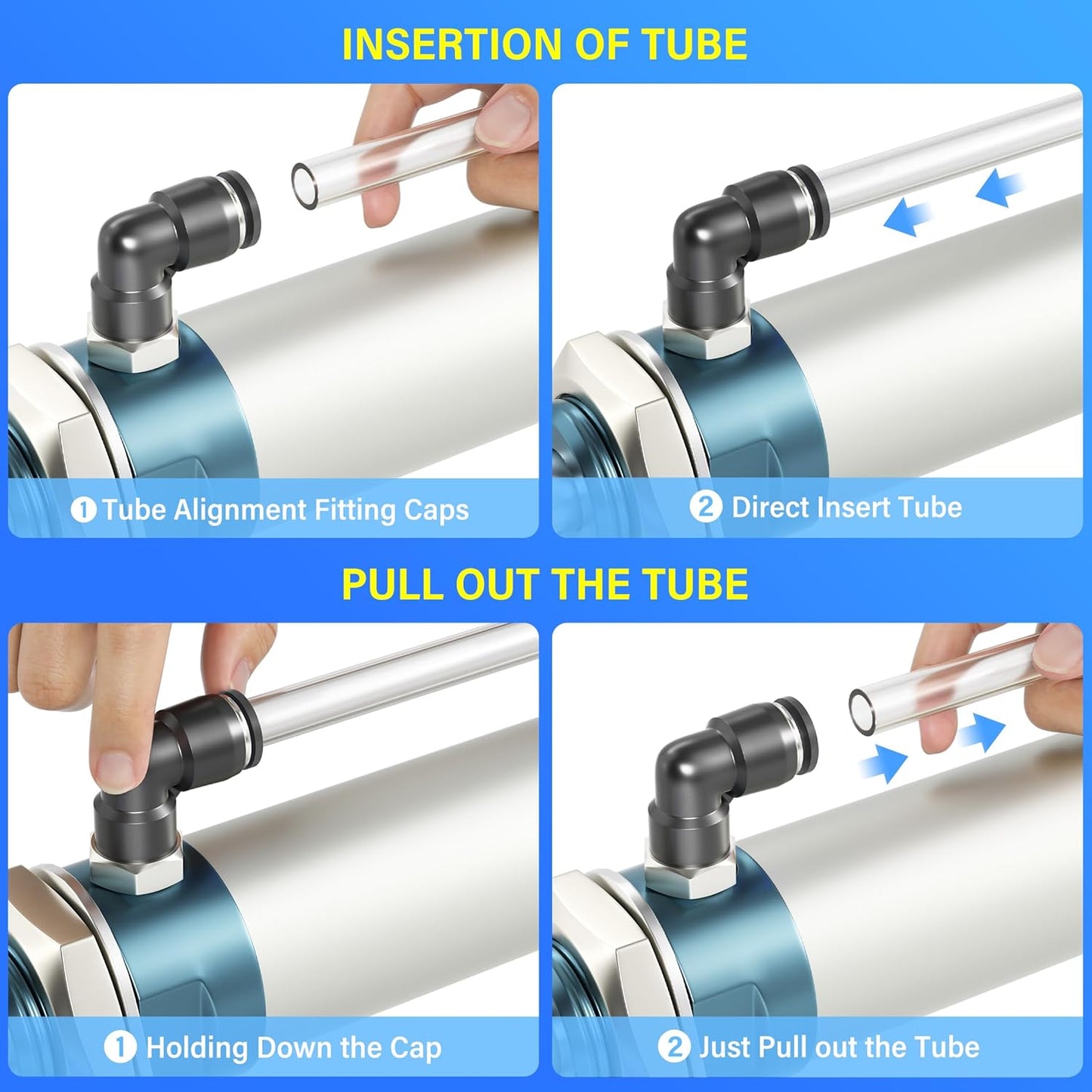 TAILONZ PNEUMATIC Elbow and Straight Combination 3/8 Inch Tube OD x 1/4 Inch NPT Thread Push to Connect Fittings PC-3/8-N2+PL-3/8-N2(Pack of 12)