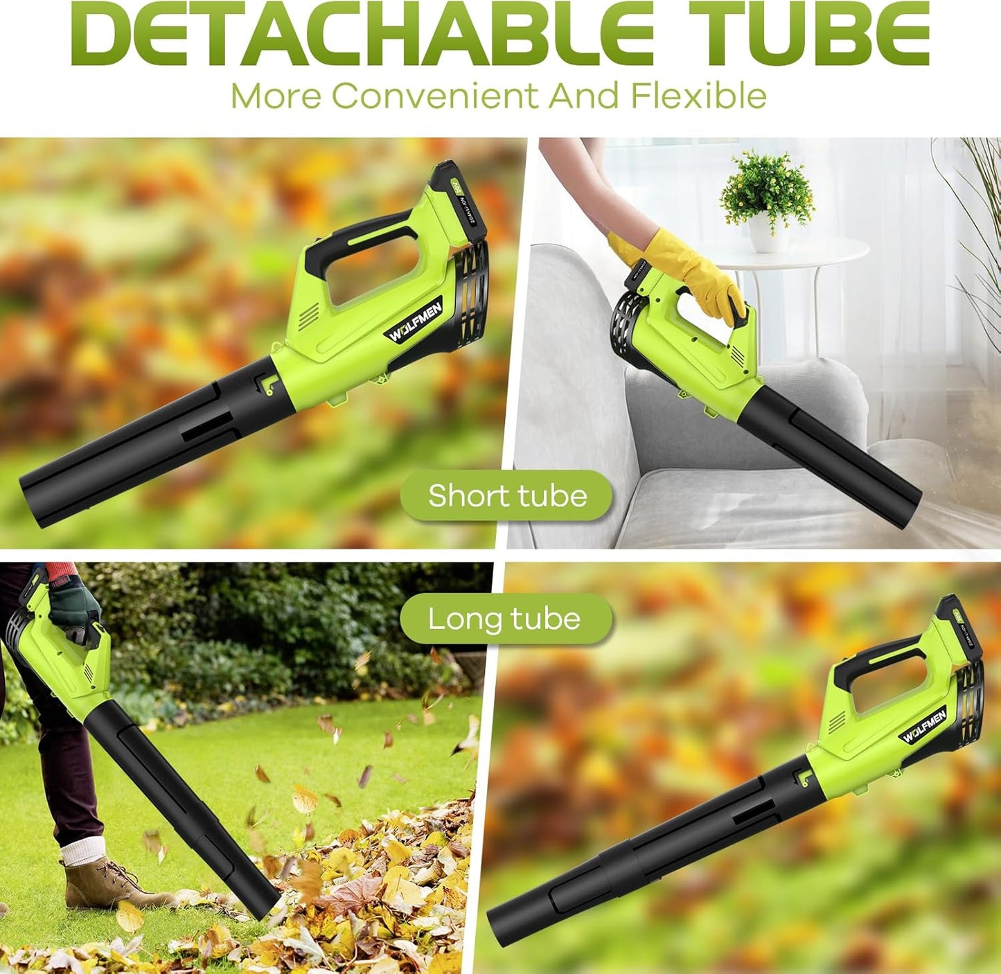 Leaf Blower, Electric Cordless Leaf Blower with 2 Batteries and Charger, 2 Speed Mode, Lightweight Cordless Blower for Blowing Leaves, Patio Cleaning, Blowers for Lawn Care and Dust