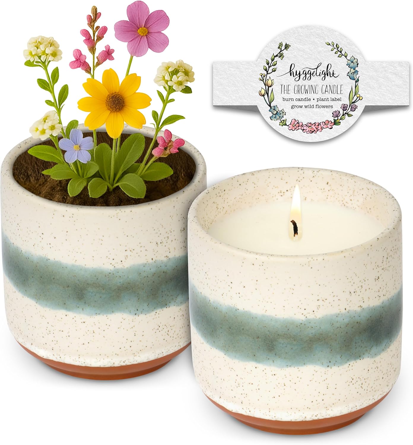 The Growing Candle, Lilac Scented Aromatherapy Candles, 8.5oz Pot, 100% Soy, Edith