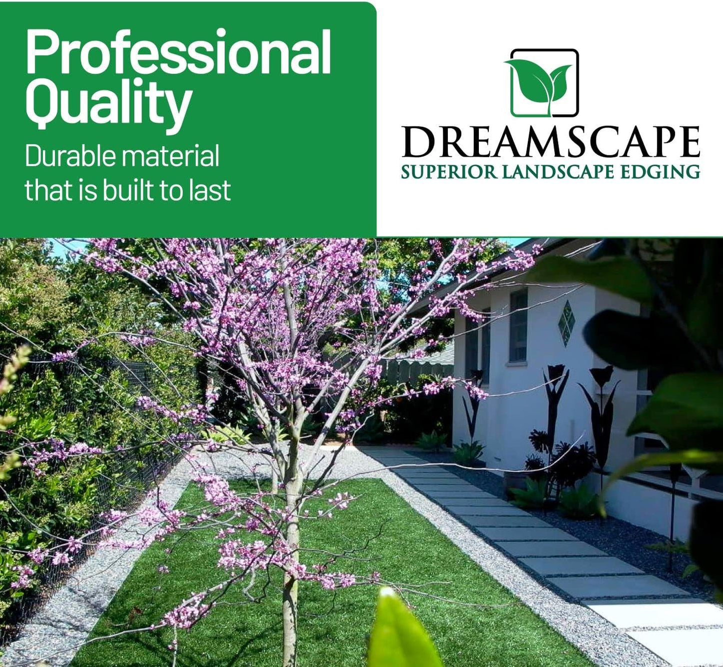 Dreamscape YardEdge Aluminum Landscape Edging - 8 Strips, 6ft Each (48ft Total), Black Duraflex Paint - Professional Quality Landscaping Border, Metal Divider for Lawn, Garden, Flowerbed