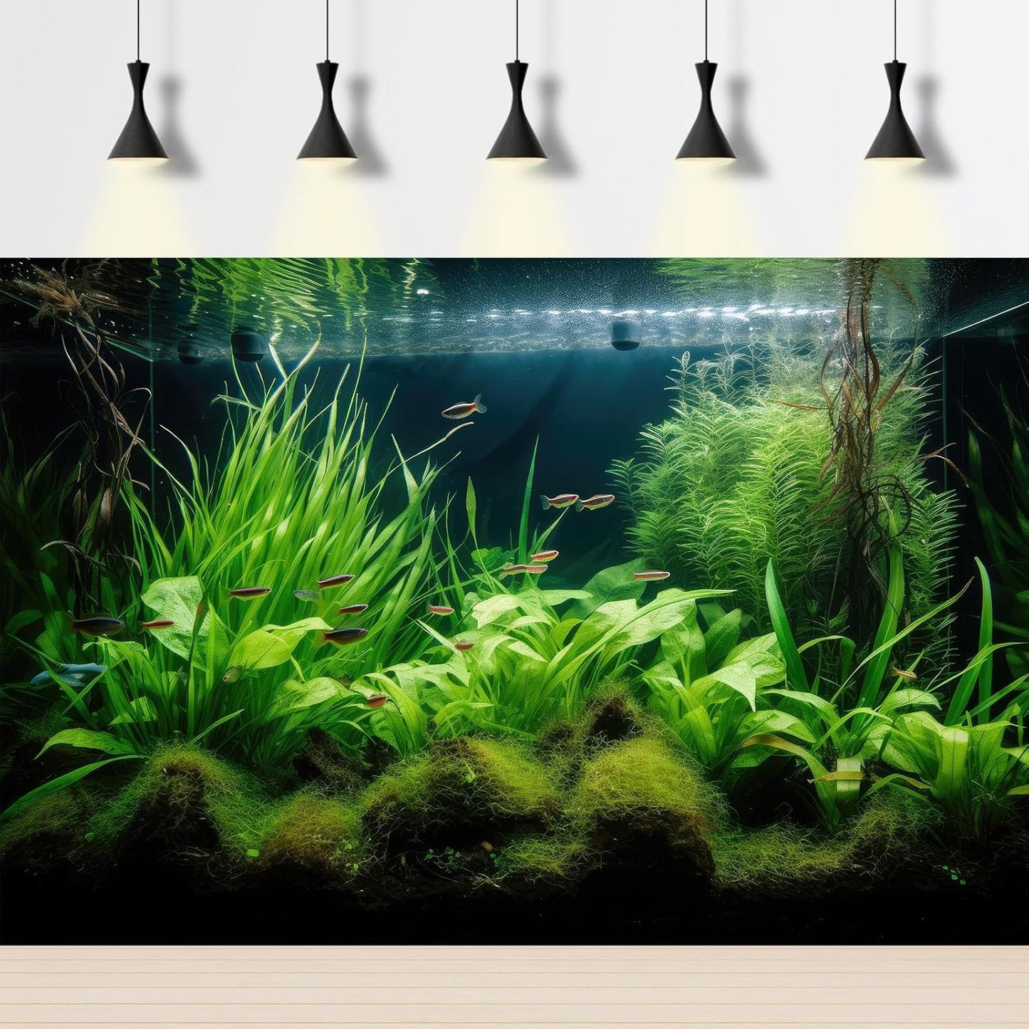 Aquarium Background Diverse Aquatic Plants Seagrasses Terrarium Background Redwood Root Lush Green Underwater Plants Tropical Style Fish Tank Background Under The Sea Aquarium Backdrop Vinyl 36x24in