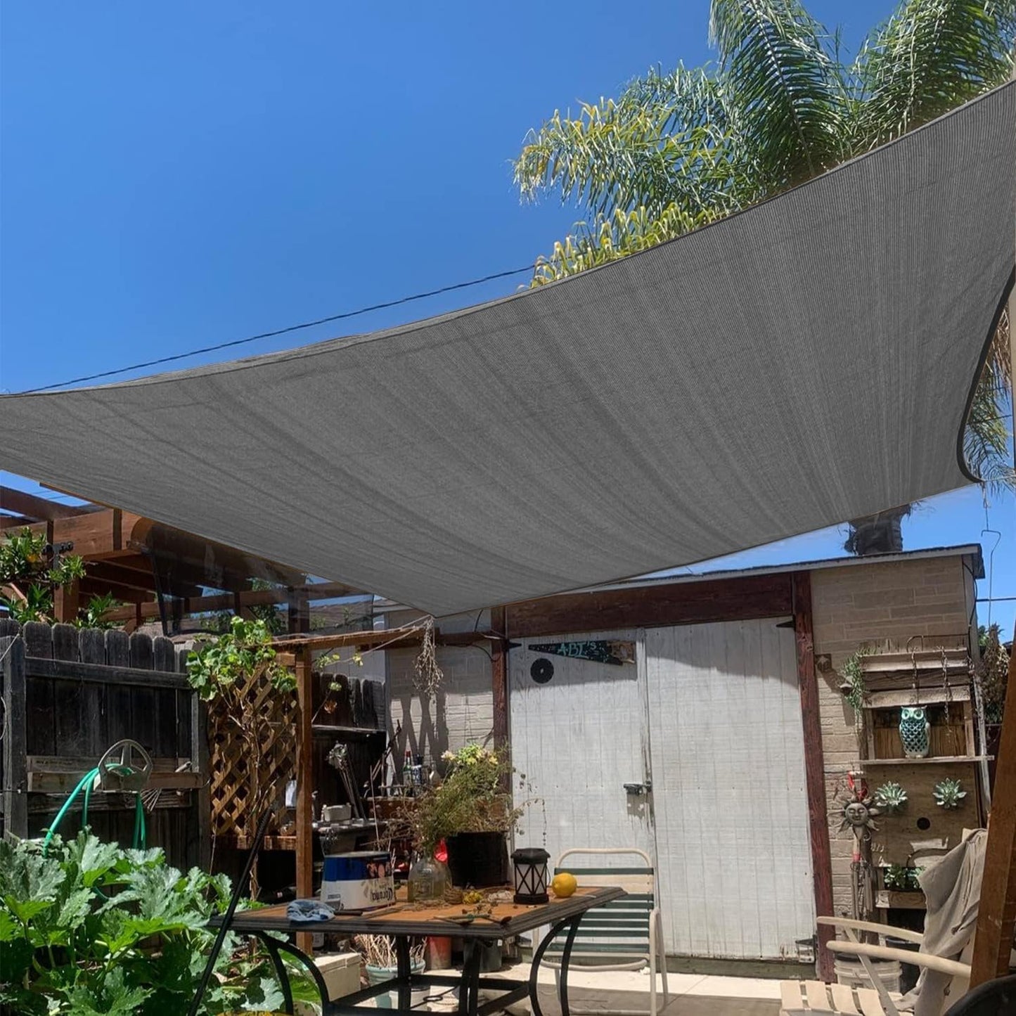 KANAGAWA 16'X24' Dark Gray Custom Size Sun Shade Sail Rectangle UV Block Canopy Cover for Patio Backyard Lawn Garden Outdoor (Customized Available)